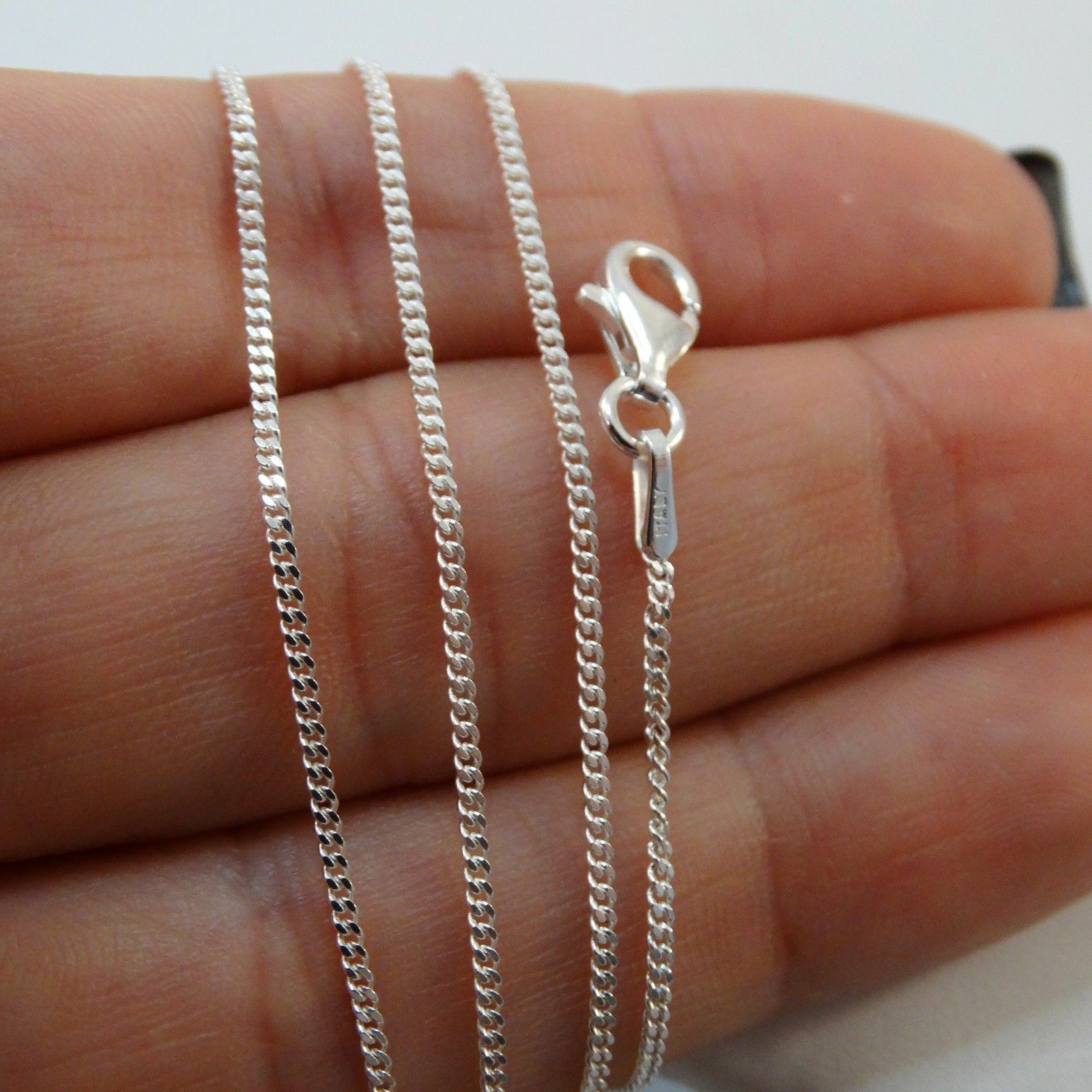 Sterling Silver 1.2mm CURB Chain Necklace 925 Italy 16″, 18″, 20″ Italian NEW