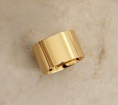 New Arrival Cigar Band Yellow Brass Wide Thick Handmade Making Jewelry Ring
