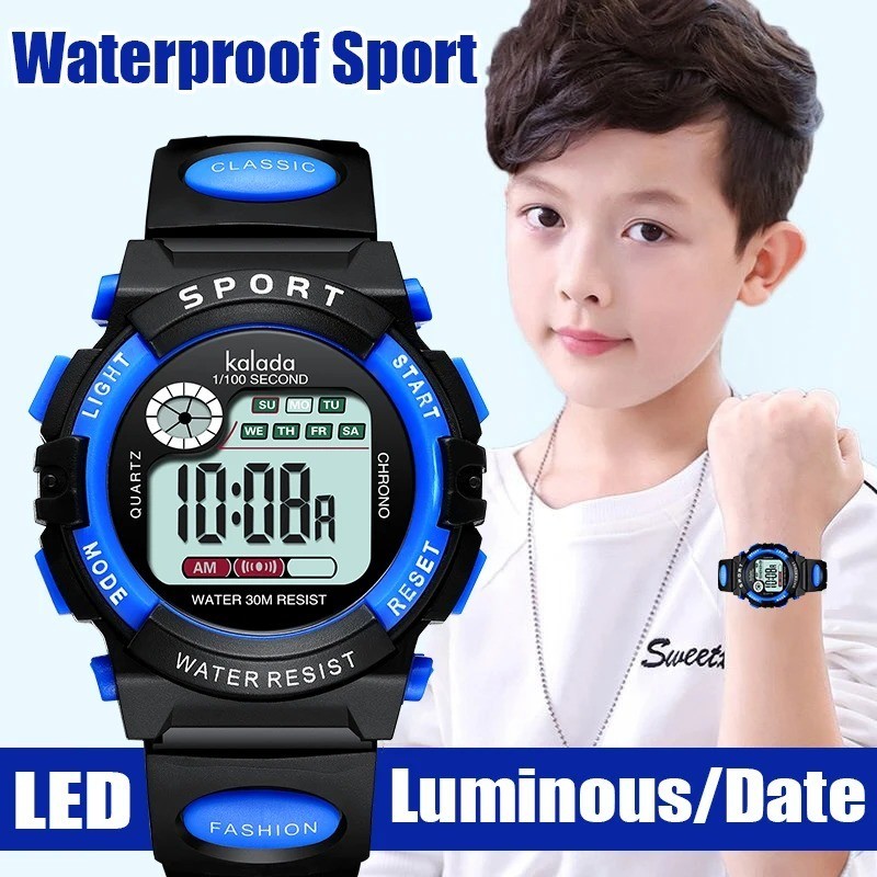 Electronic Watch Kids Digital Waterproof Children Boys Girls Sports LED Watches