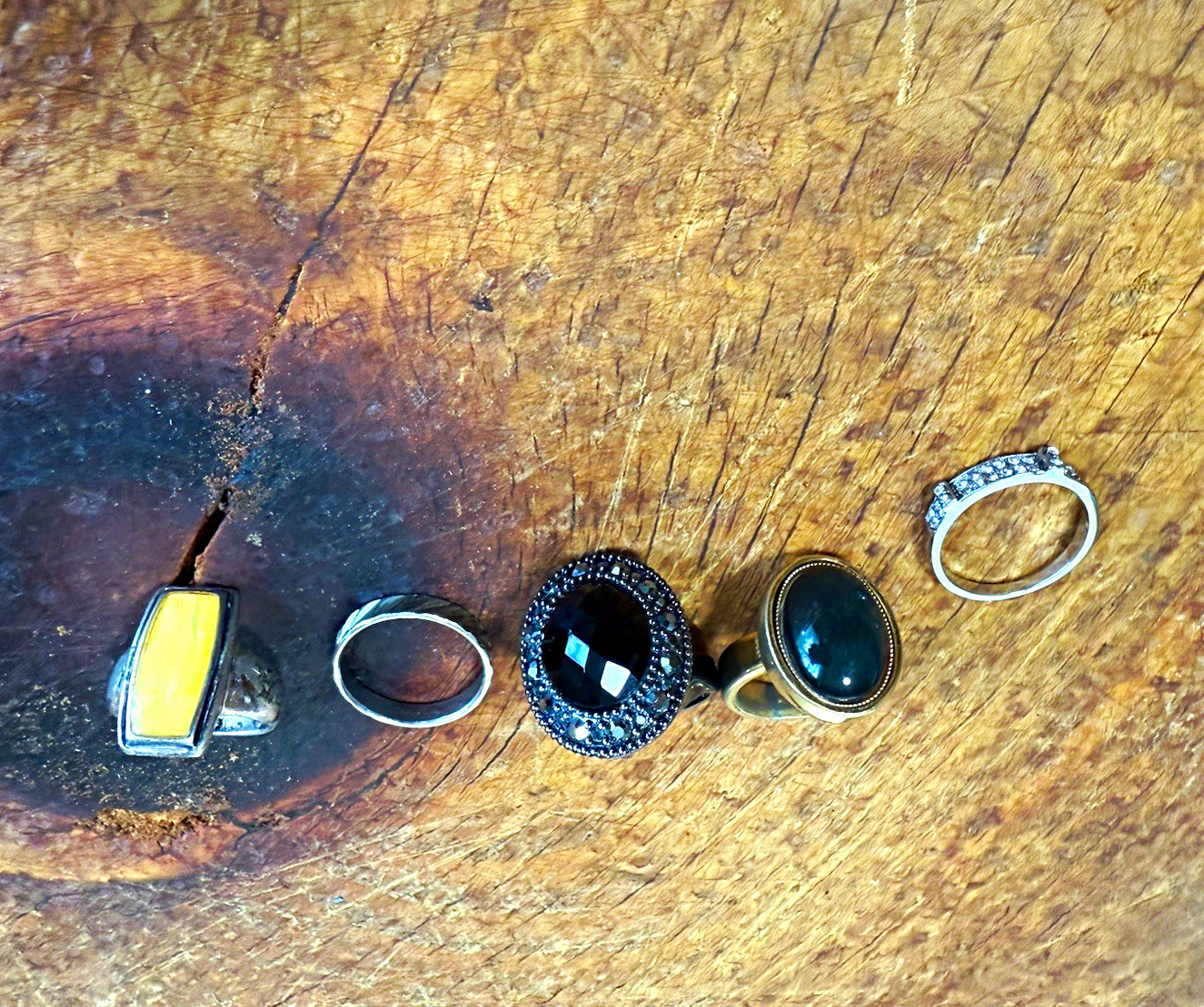 5pc Mixed Lot Rings Assorted Stones Multicolor Mixed Metals Unisex Adults