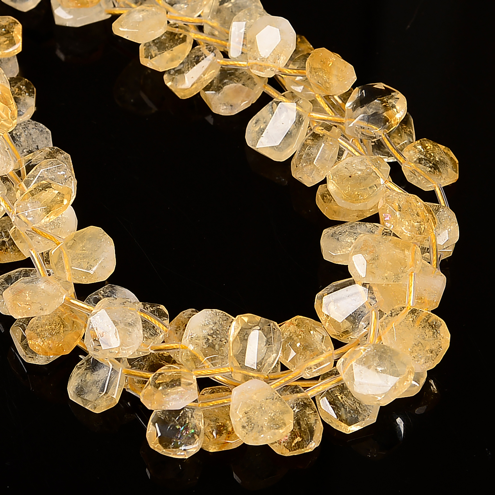 Natural Citrine Faceted Trapezoid Shape Beads Size 10x12mm-12x15mm 15.5” Strand