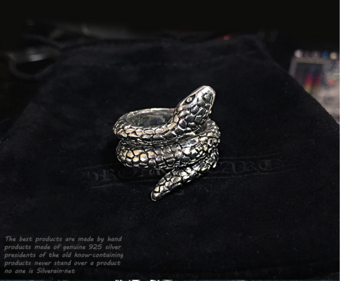 Snake Silver Ring Biker Ring 925 Free Size
