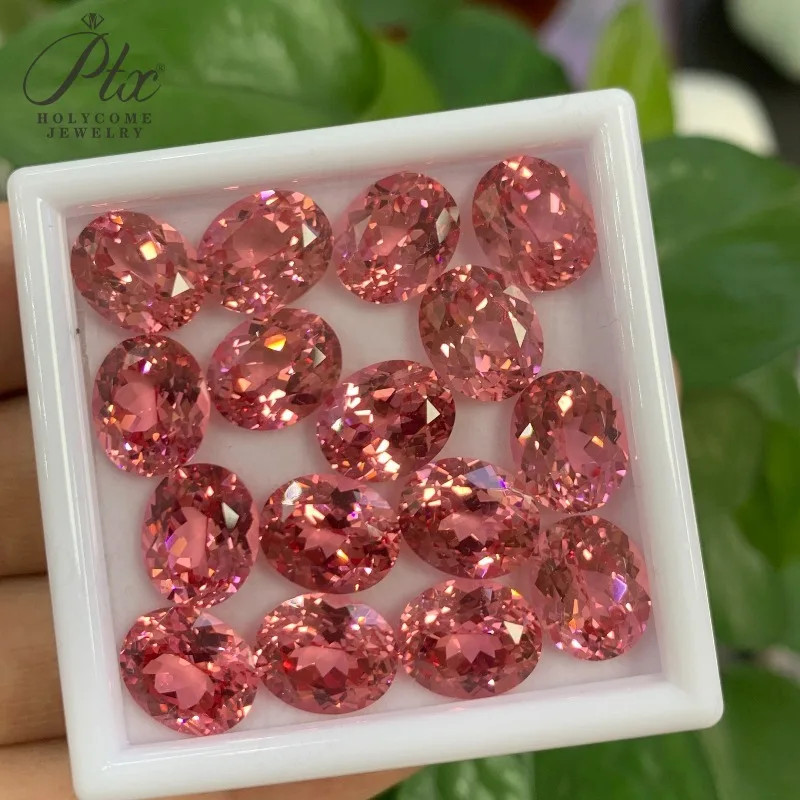 Lab Grown Padparadscha Sapphire Oval Shape Loose Gemstone AGL Selectable Beads