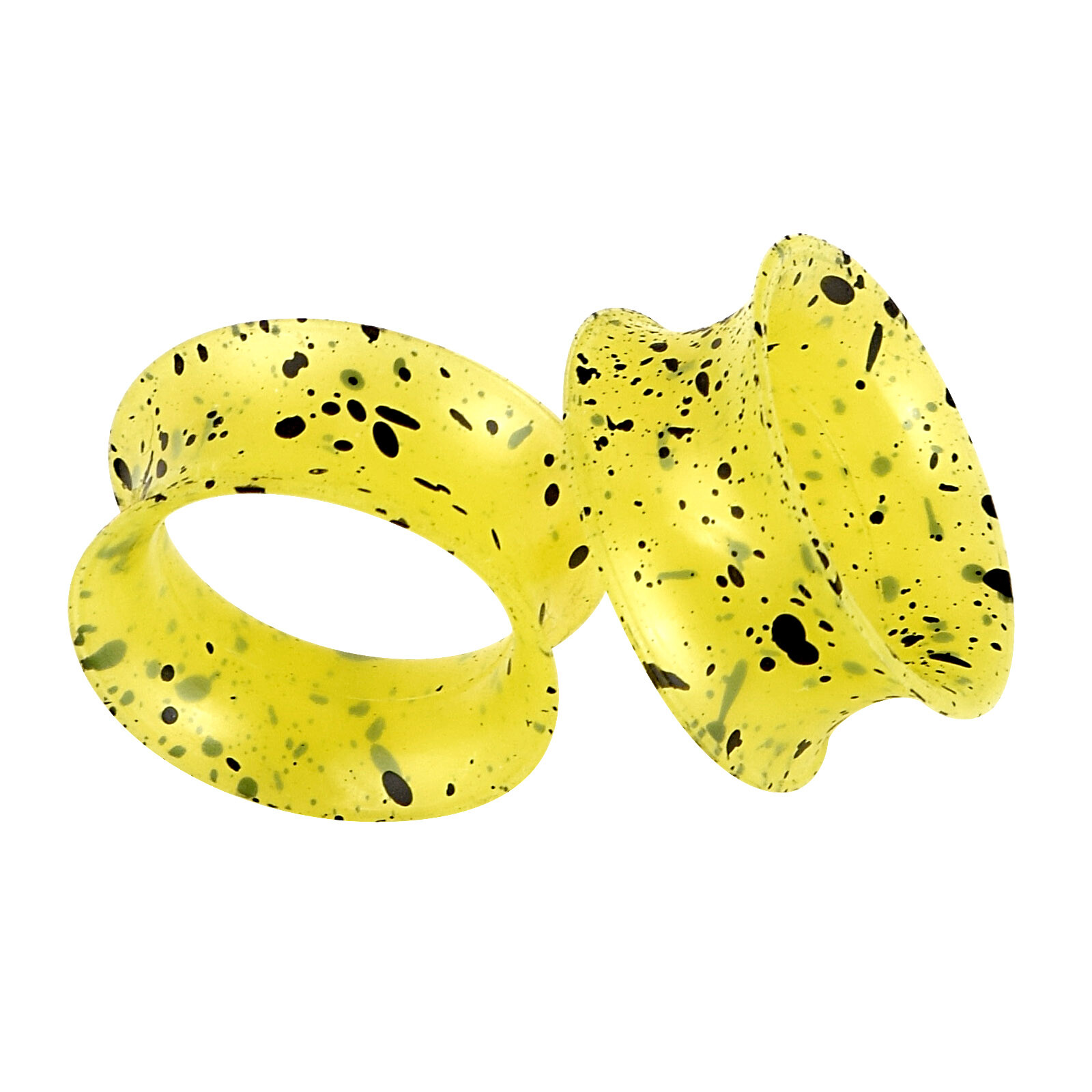Black Spots Ear Gauges Plugs Tunnels Thin Silicone Ear Piercing Expander 2g-3/4″