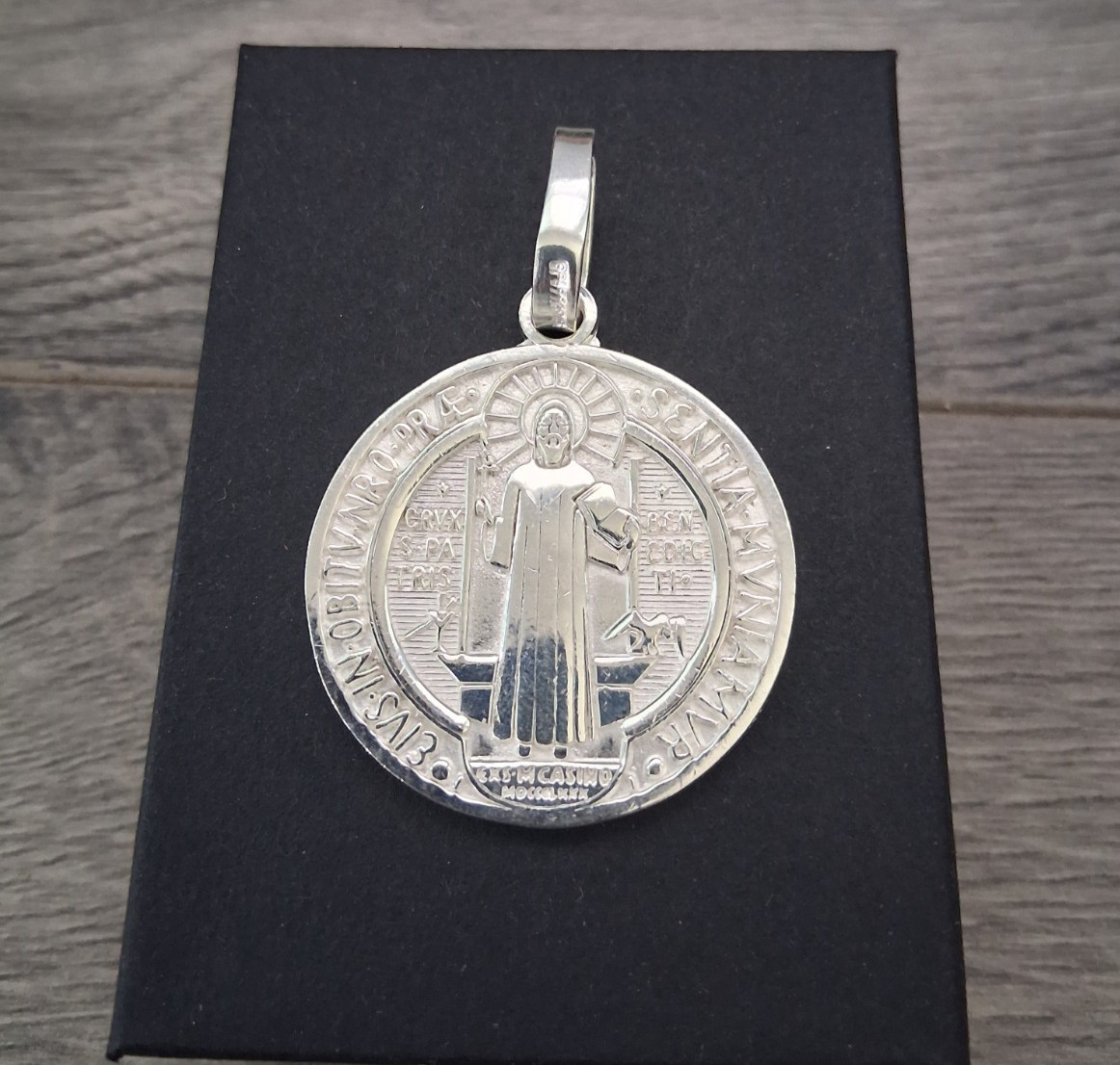 San Benito Benedict medalla ,dije de plata 925 Mexicano medalla,colgante.