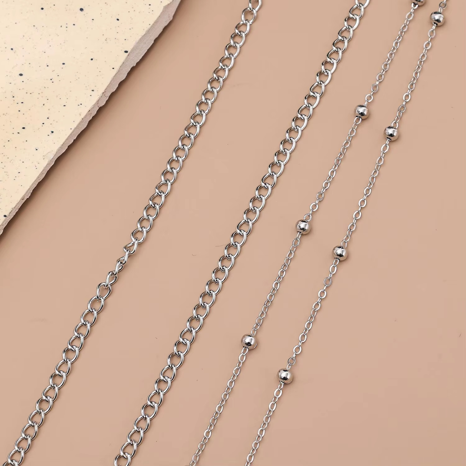 Silver Angel Wings Double Layer Waist Chain Round Bead Belly Chain for Women