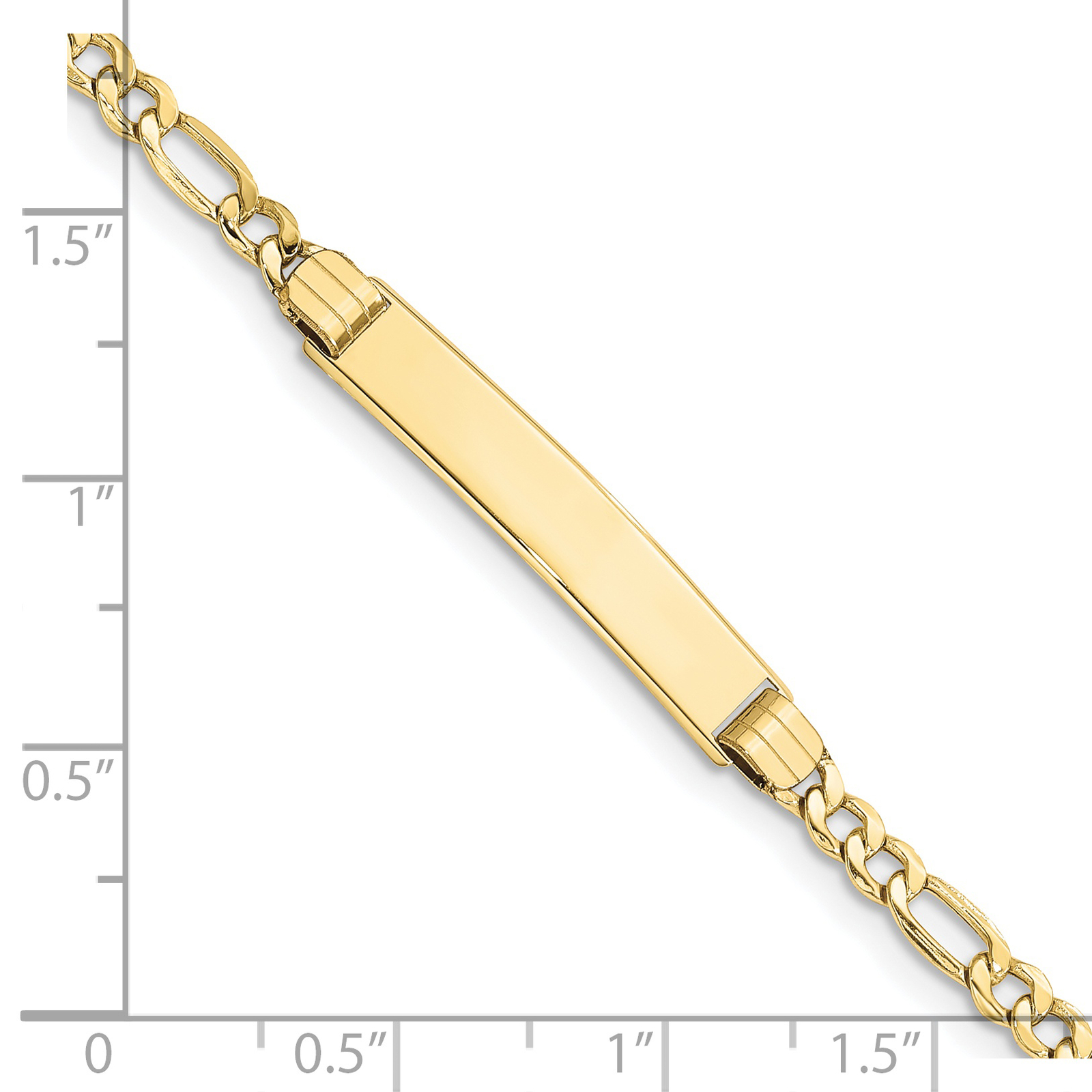 10k Semi-solid Figaro Link ID Bracelet 10DCID107