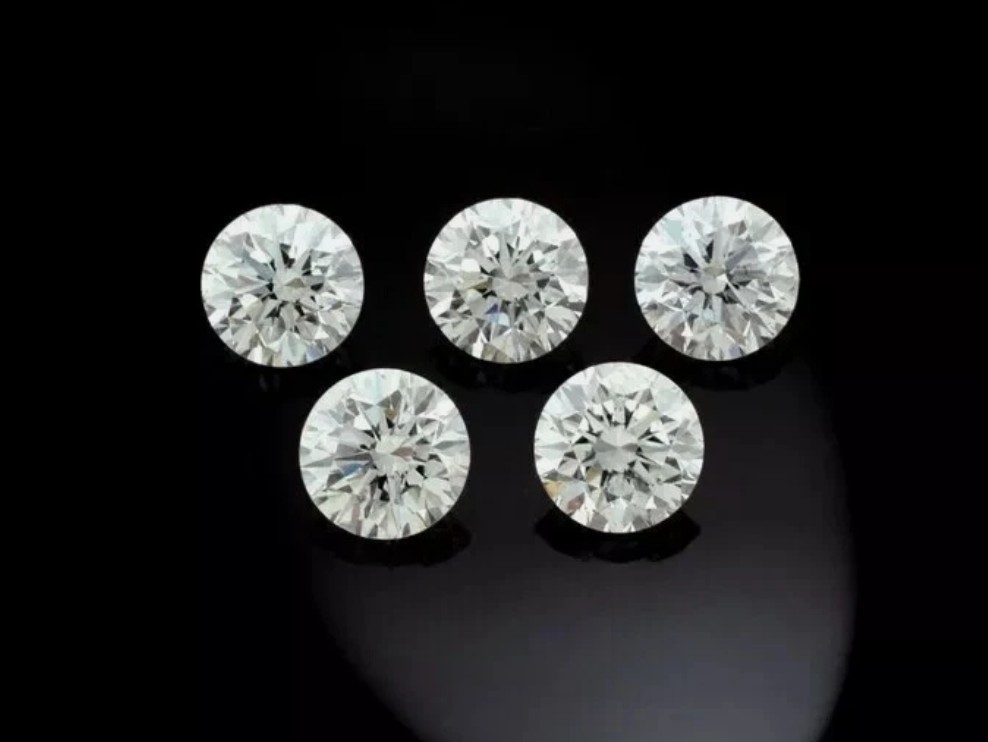 IF Clarity Loose CVD Diamond 0.20 Ct Lab Grown 2.10 mm Round 5 Pcs Lot Certified