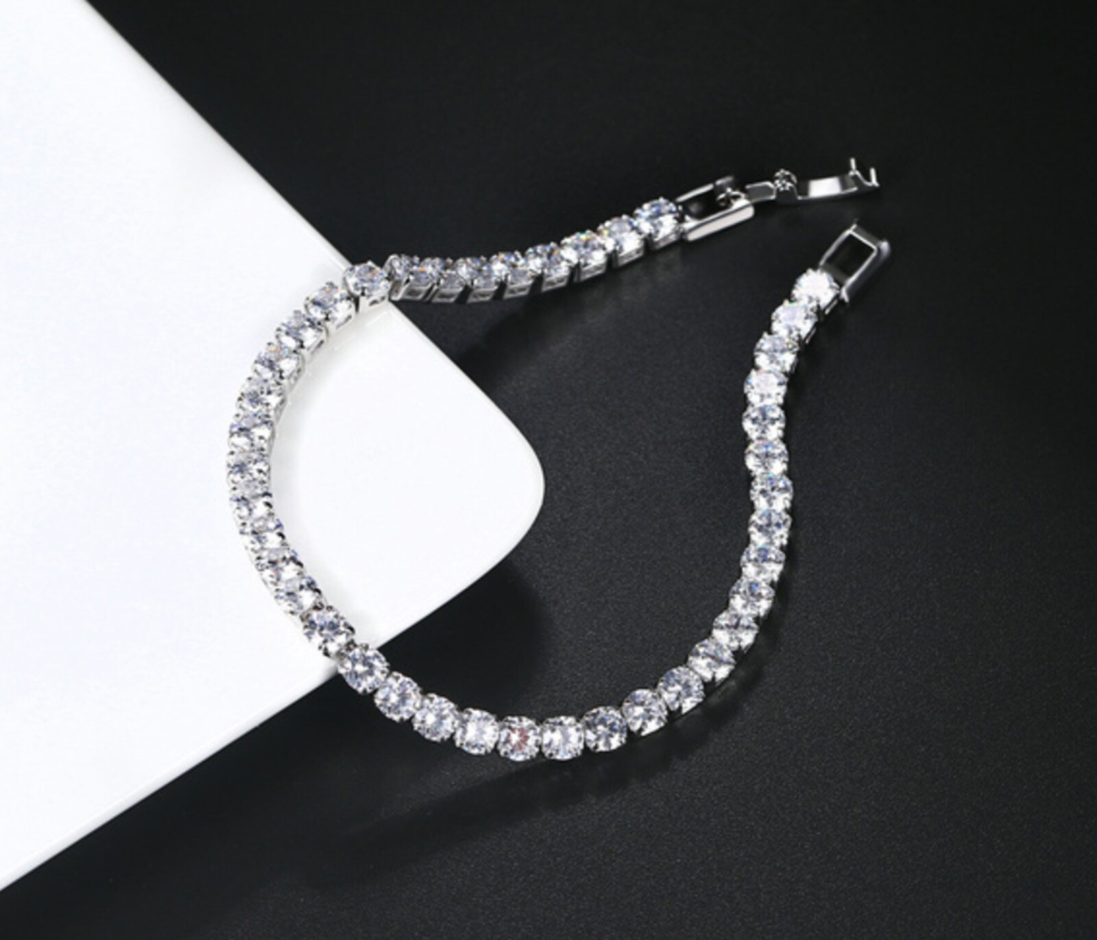10.00ctw Round Cubic Zirconia Rhodium Plated Tennis Bracelet