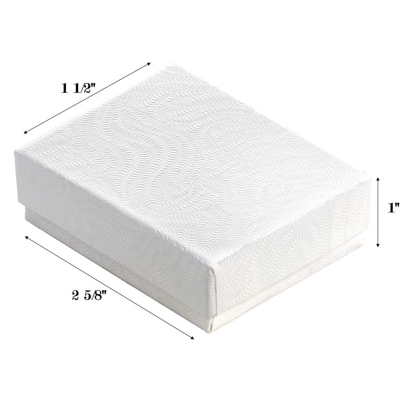 White Swirl Eggshell Finish Cotton Filled Jewelry Boxes