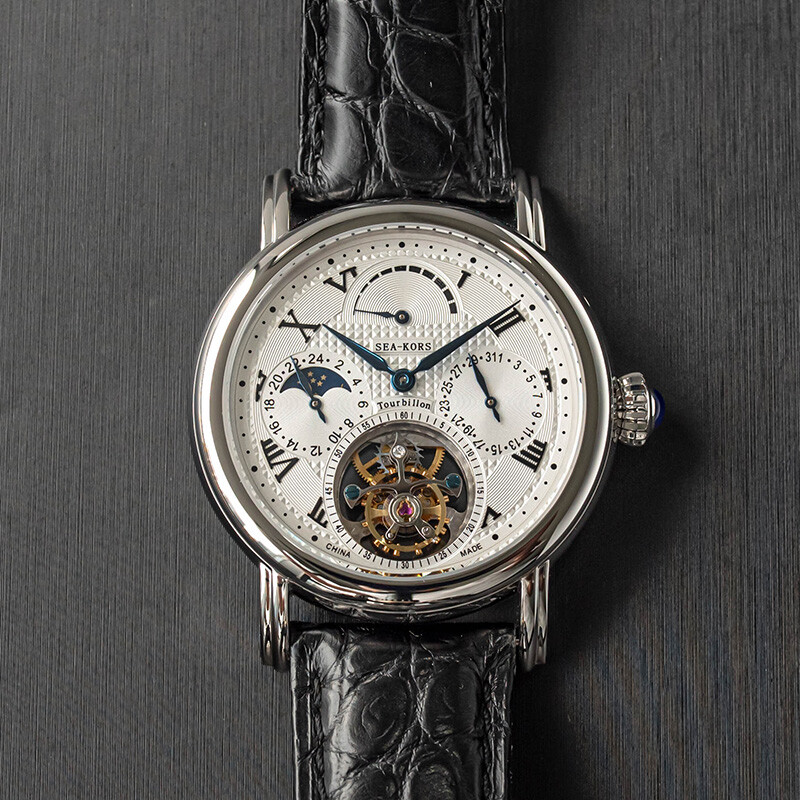 Sugess Seakors Genuine Tourbillon Seagull ST8007 Mechanical Mens Watch SE8007SK