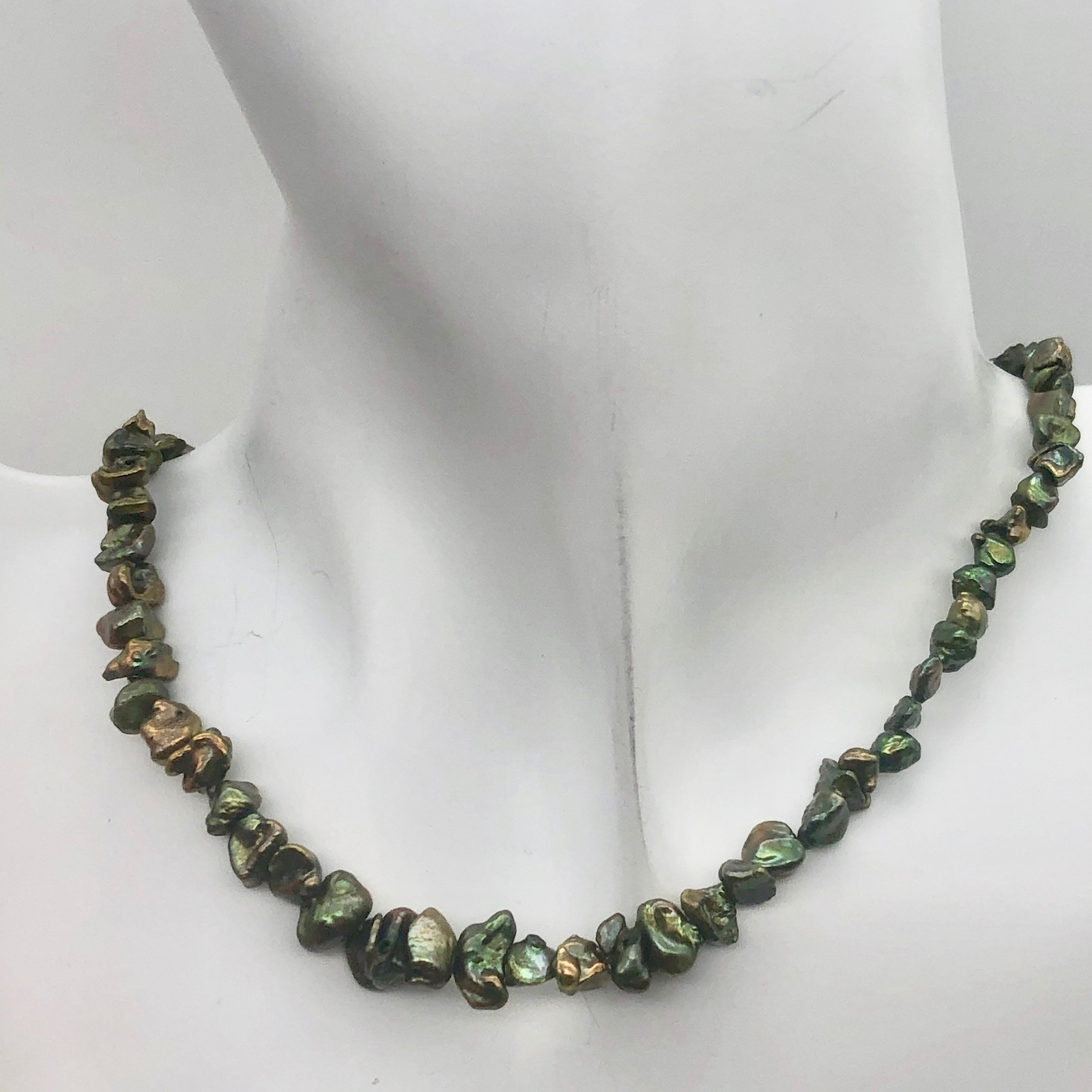 Dragonscale! Green Freshwater Keshi Pearl Strand | 5×3 to 7×4 | 80 + pearls |