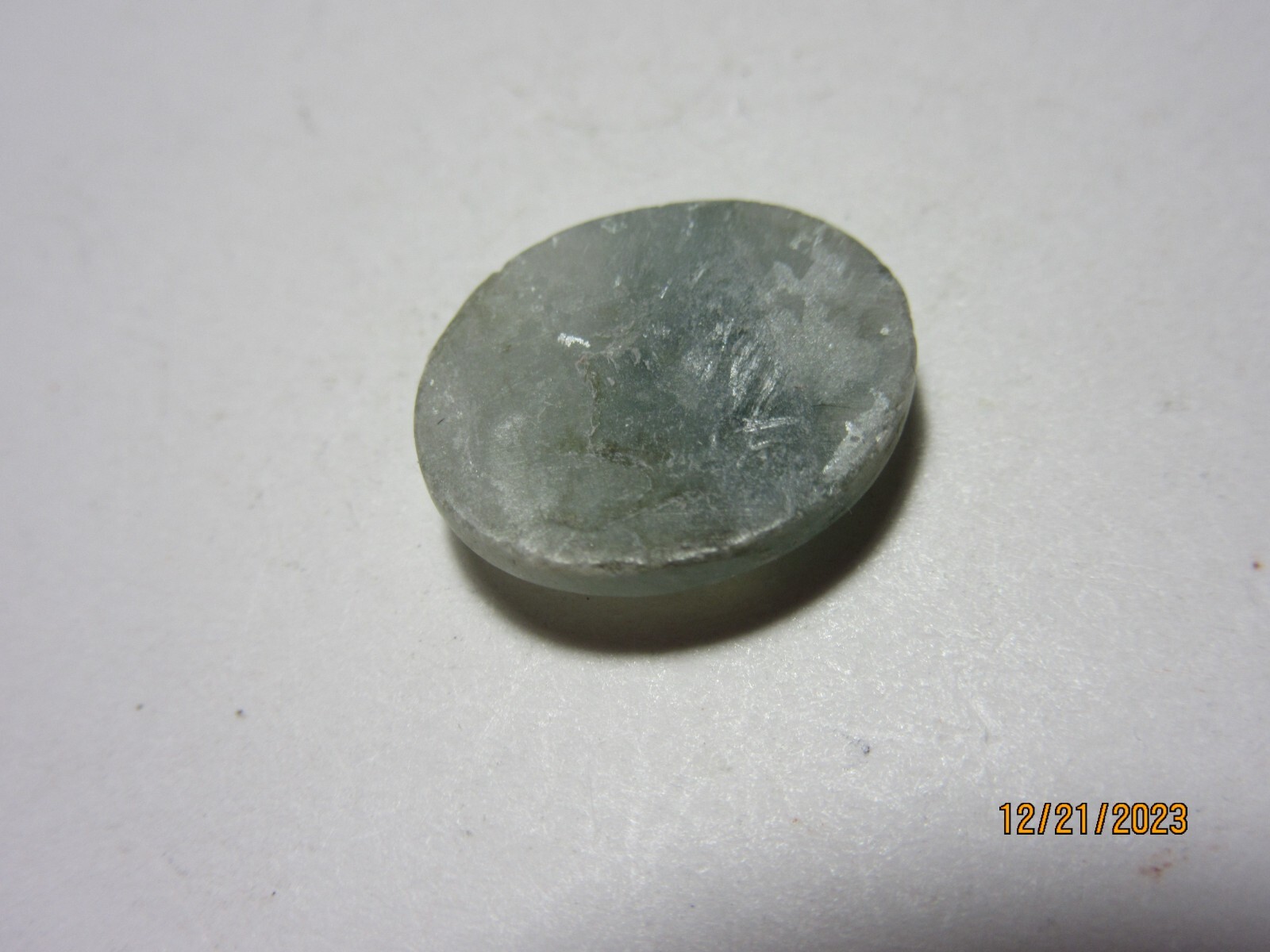 Green Mottled Translucent Oval Burmese Jade Cabochon 12 x 15 mm GTBJC-337
