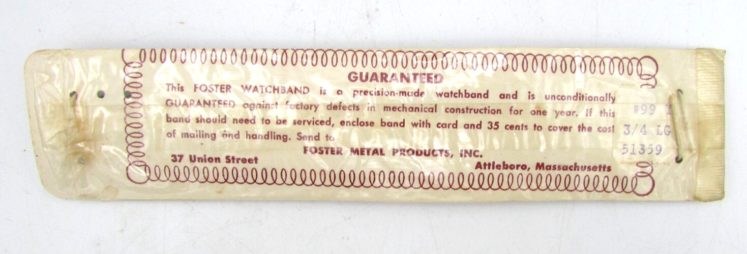 FOSTER-99 10K GOLD FILLED 19mm WRISTWATCH BAND PARTS OR REPAIR W66