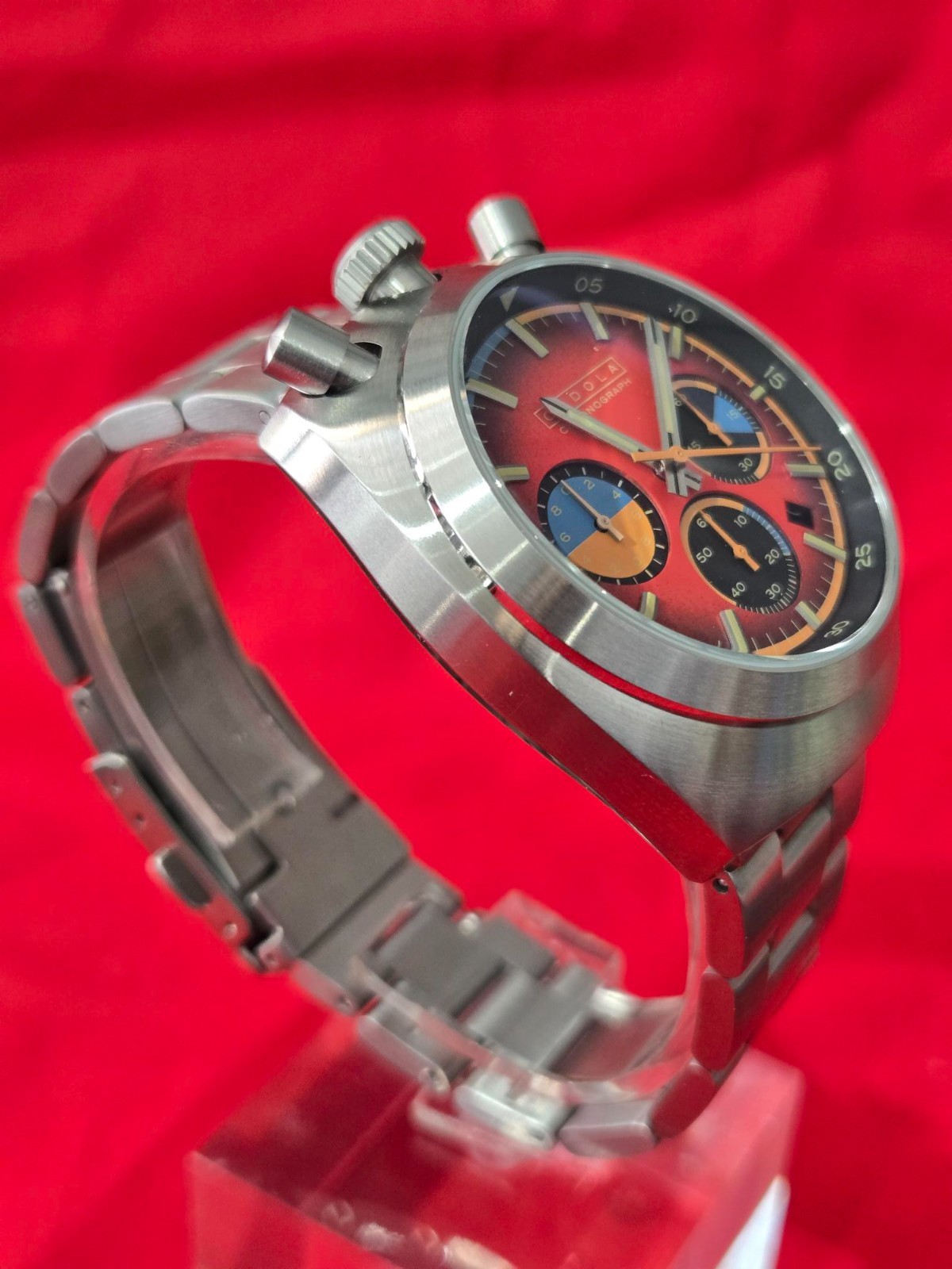 CADOLA TESTA DI TORO CHRONOGRAPH Racing Ruby CD-1058-22 WR5ATM
