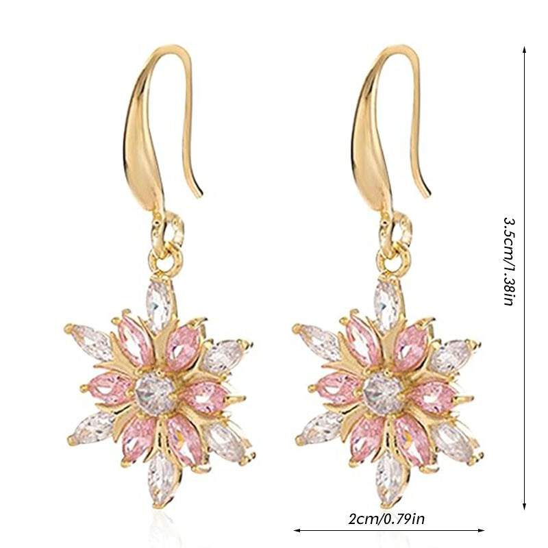 Total of Exquisite Delicate Minimalist Snowflake Shaped Alloy Dangle Earrings