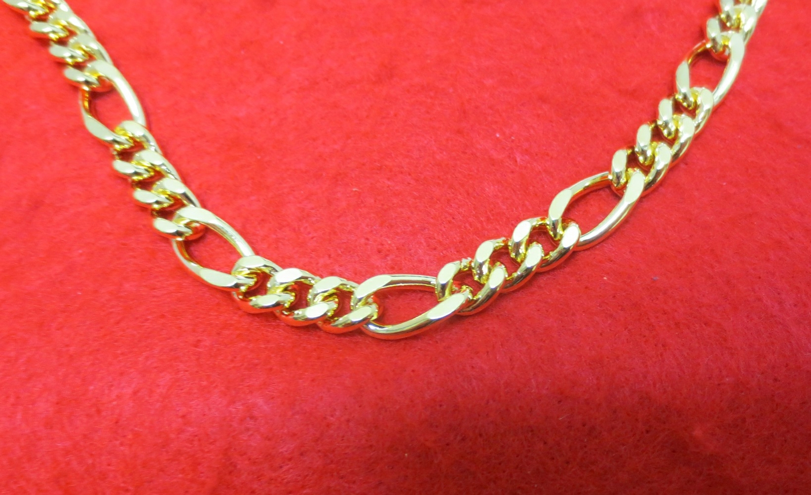 14KT GOLD EP 18 INCH 9MM FIGARO ROPE CHAIN BLING NECKLACE