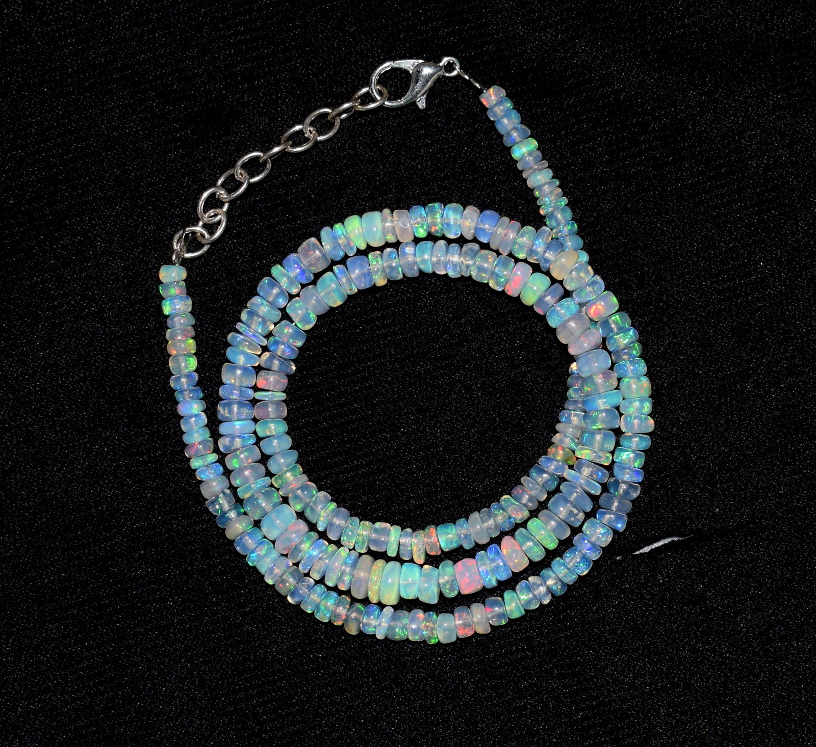 16″ Natural Ethiopian Welo Fire Opal Beads Necklace Genuine Opal Gemstone AF0296