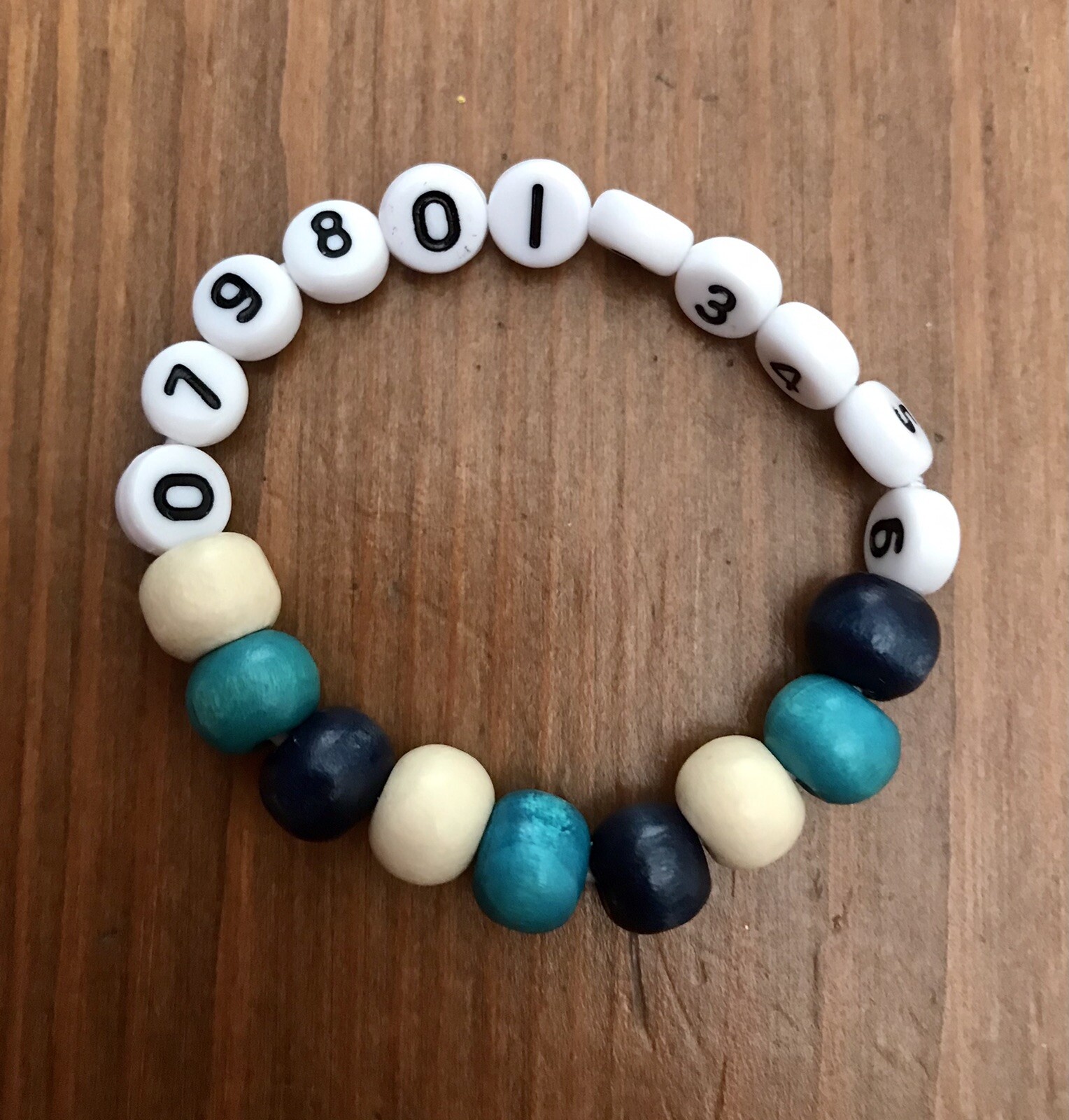 Child’s lost found security safety identity Id bracelet mobile telephone number