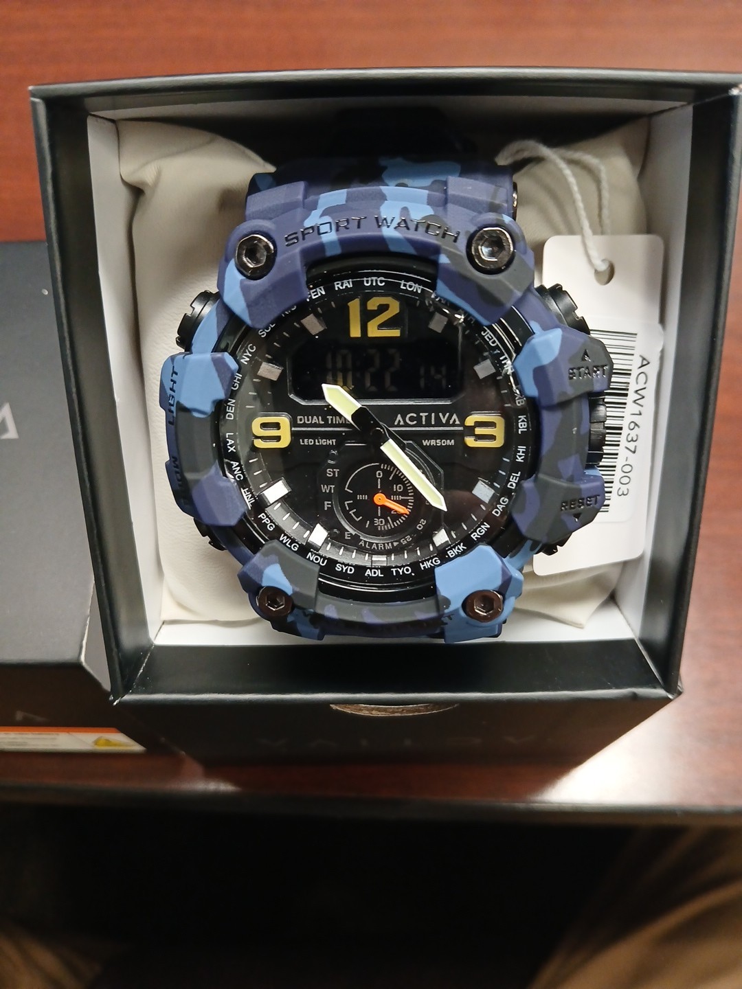 Activa x INVICTA Black Ops 56mm Men’s Watch Blue Camo Band ACW1637-003 NEW
