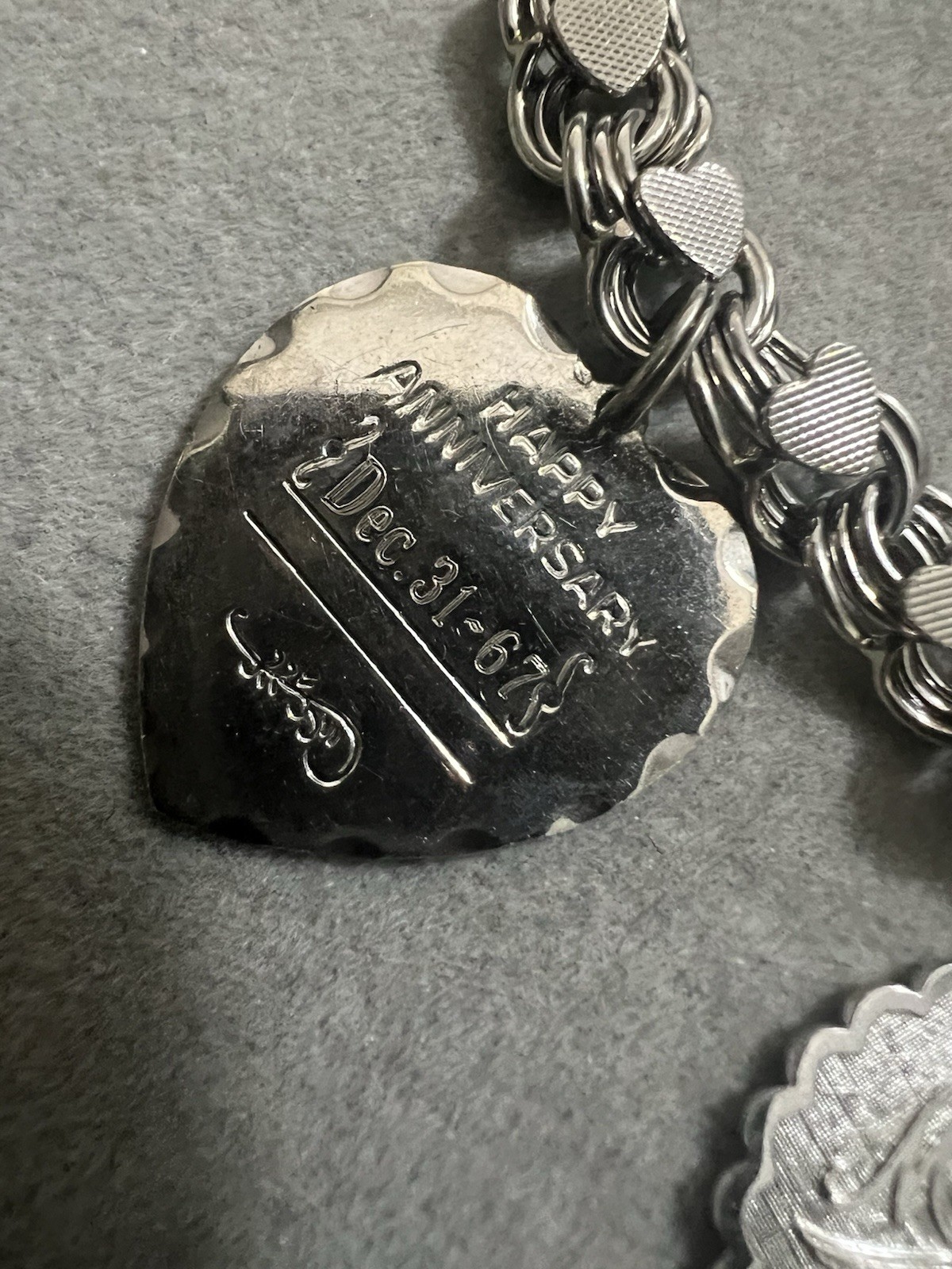 1960’s Vintage Sterling Silver Charm Bracelet Anniversary Birthday Wedding