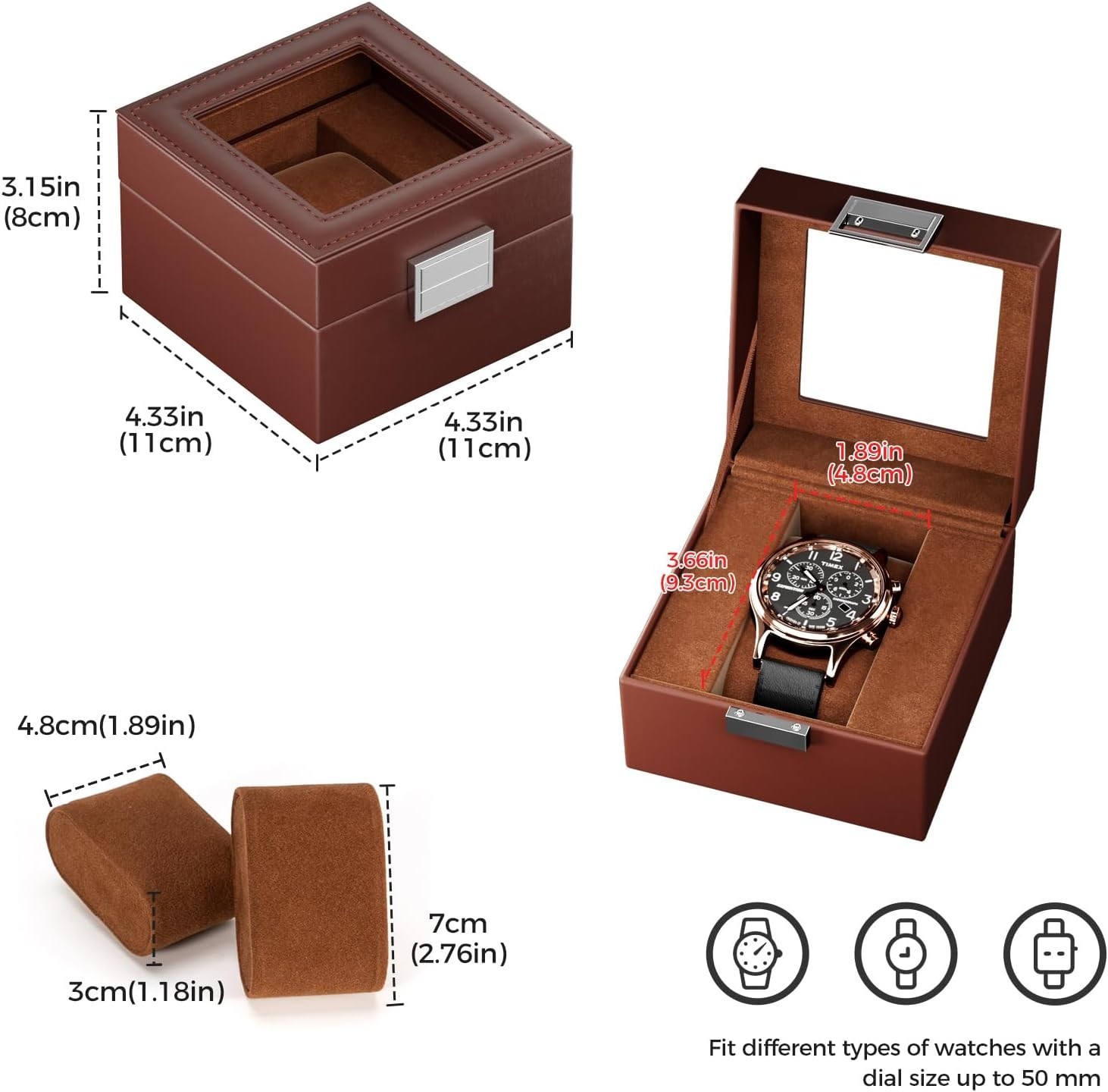 Watch Display Case with Velvet Lining – Perfect Anniversary or Birthday Gift
