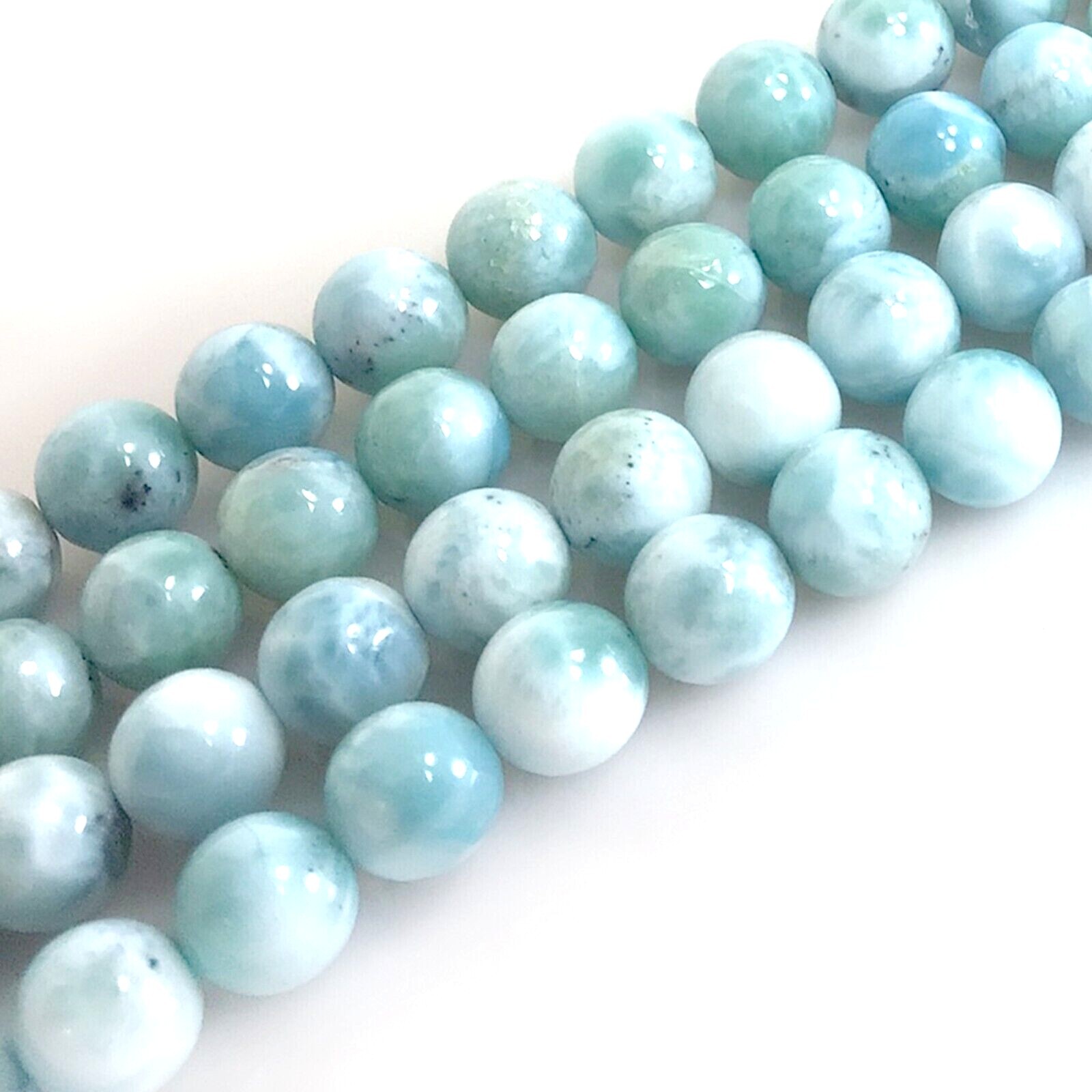 AAA Natural Blue Larimar Round Bead 15″ inch strand 4mm 7mm 10mm 12mm Free Ship