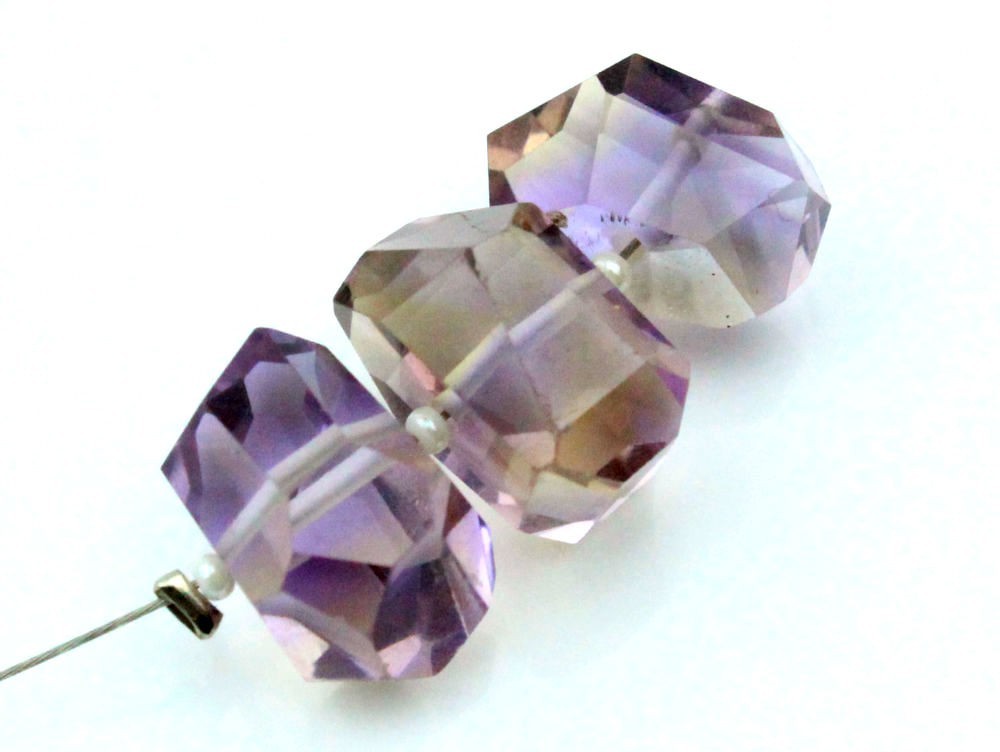 Exquisite Natural Ametrine Faceted Tumble Nugget Gemstone Beads