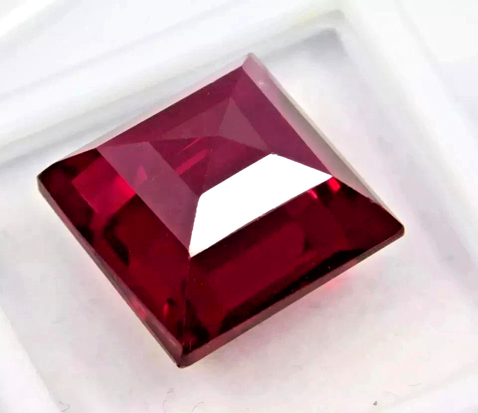 Natural Princess Cut Red Ruby Loose 14 Ct AGL Certified Faceted Gemstone