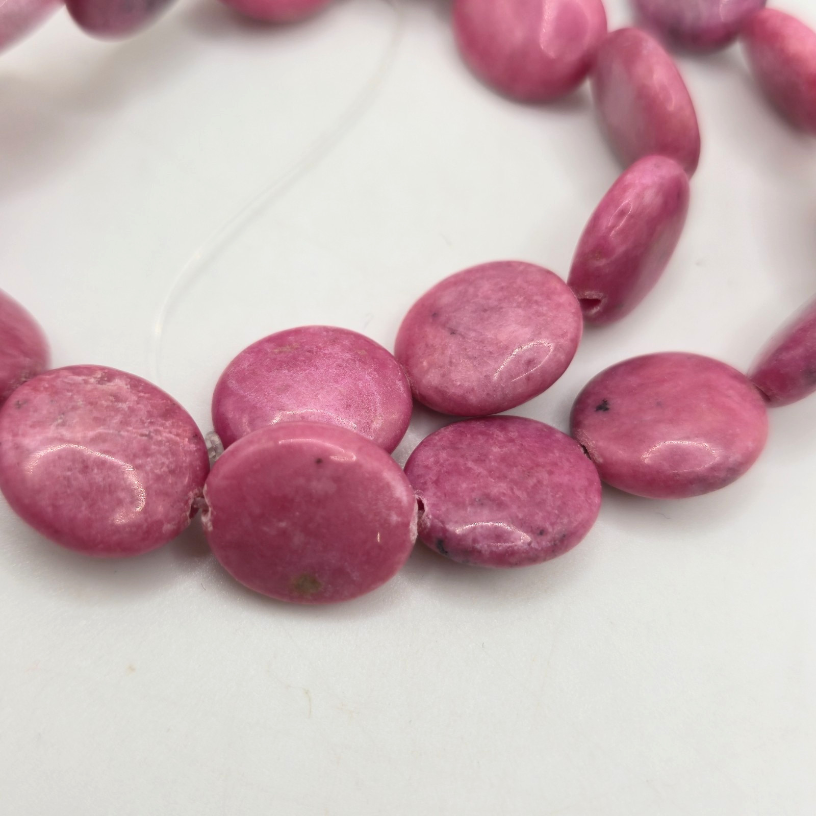Fire Mountain Natural Rhodonite Smooth Flat Oval 16 x 14mm Beads – 25 pc