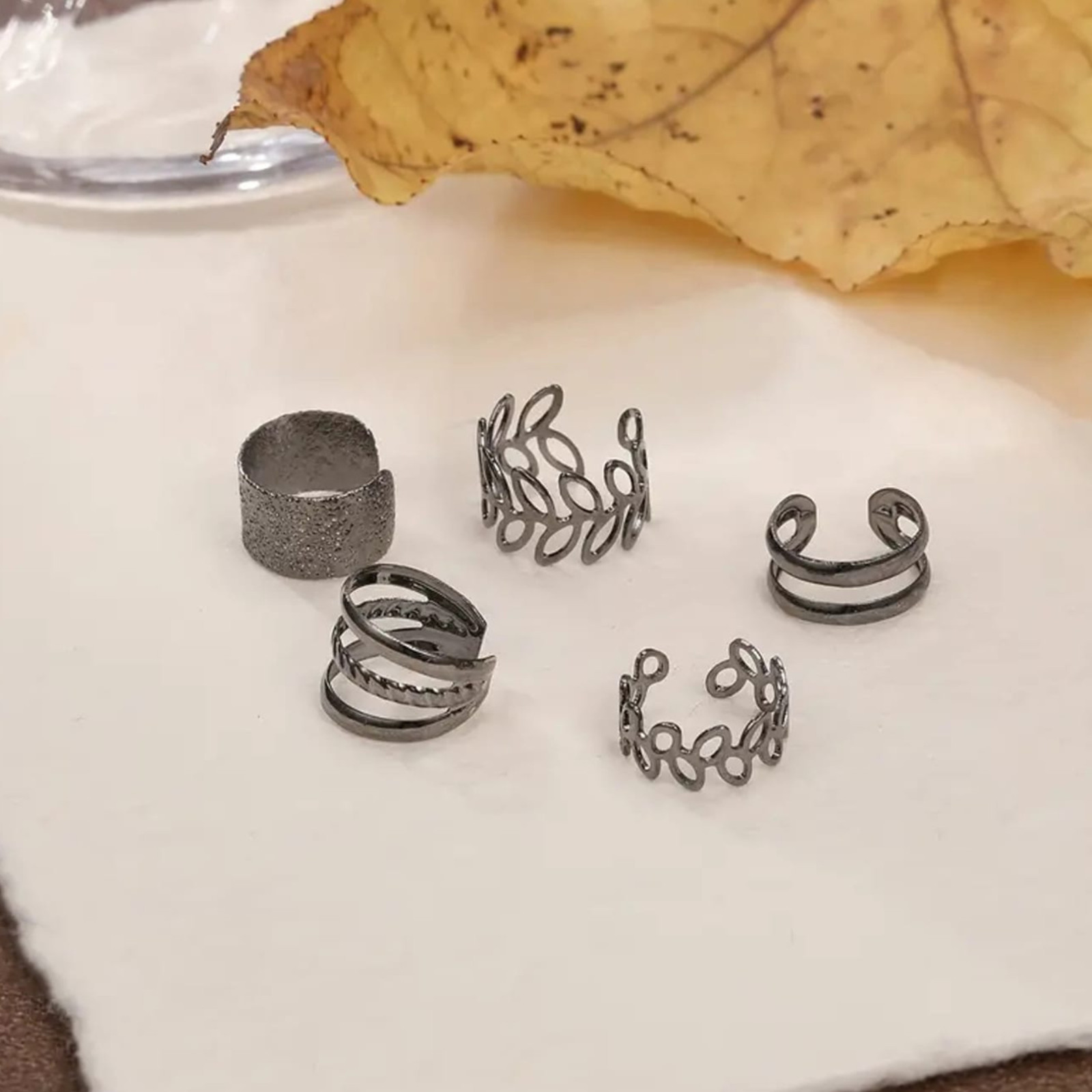 5X Adjustable Ear Cuffs Clip-On Earrings Non-Piercing Fashion Jewelry for Unisex