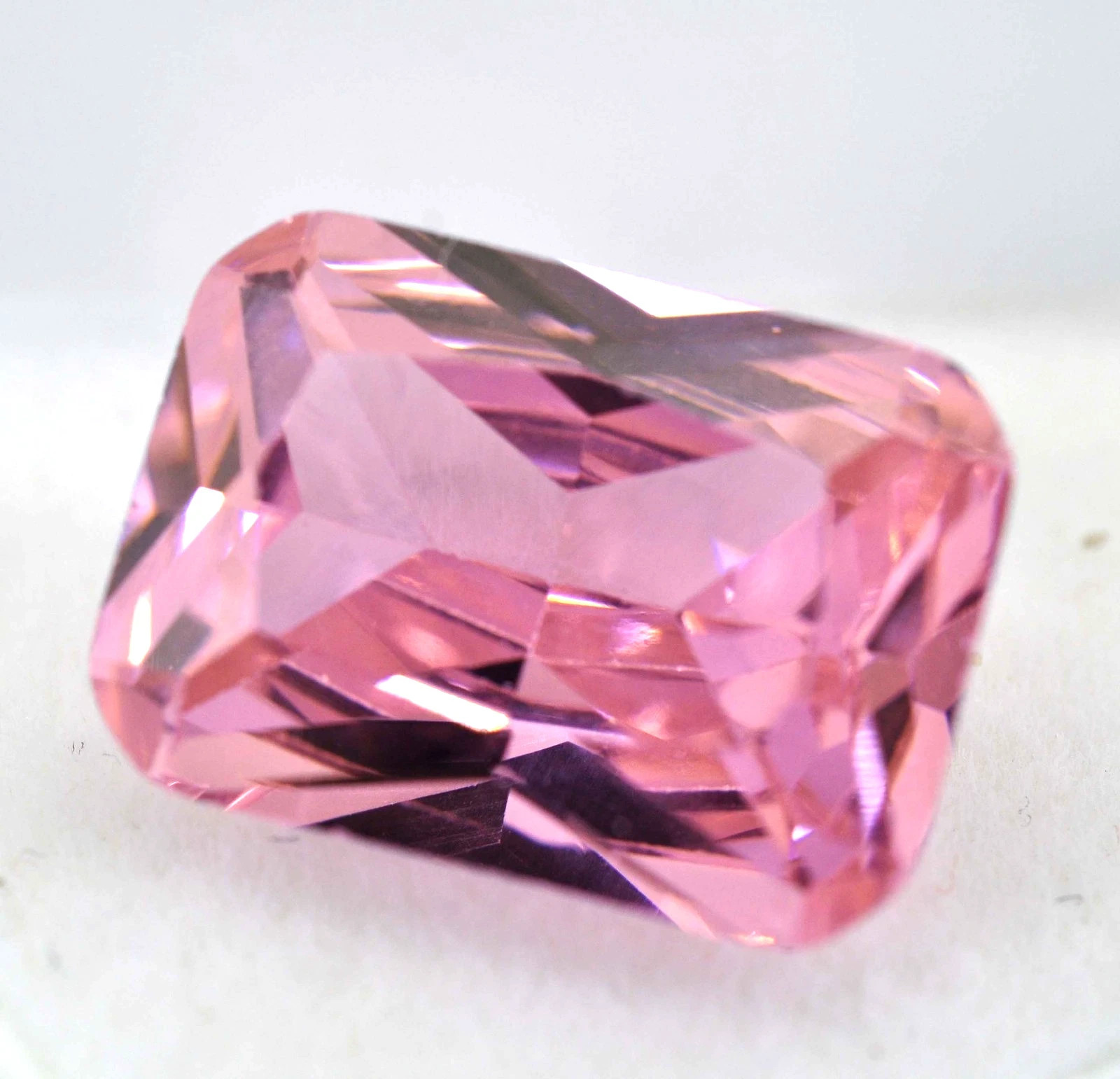 Pink Zircon Emerald Cut 11.90 Ct Cambodian Natural GIE Certified Loose Gemstone