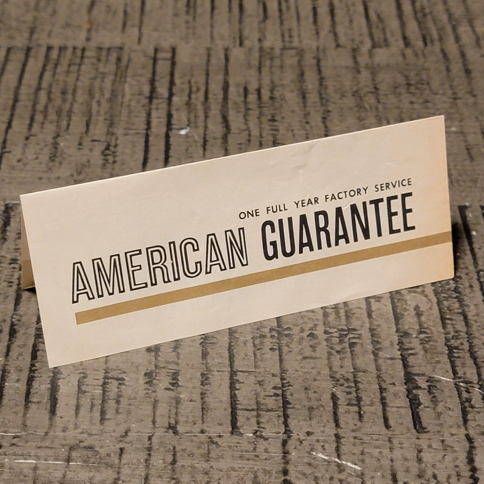 American Watch Service One Year Guarantee