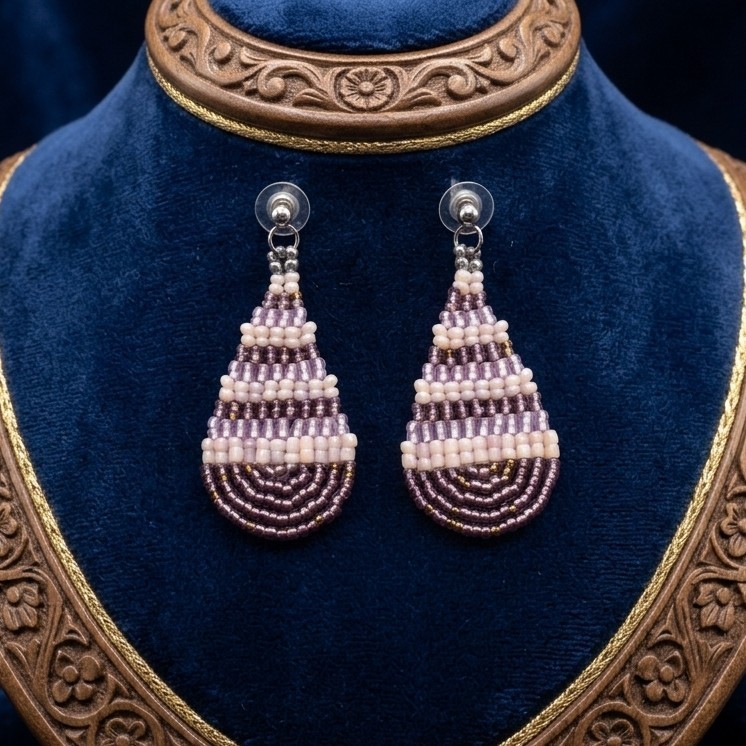 Stylish/Alternative Brown Pink Boho Ethnic Style Drop Earrings