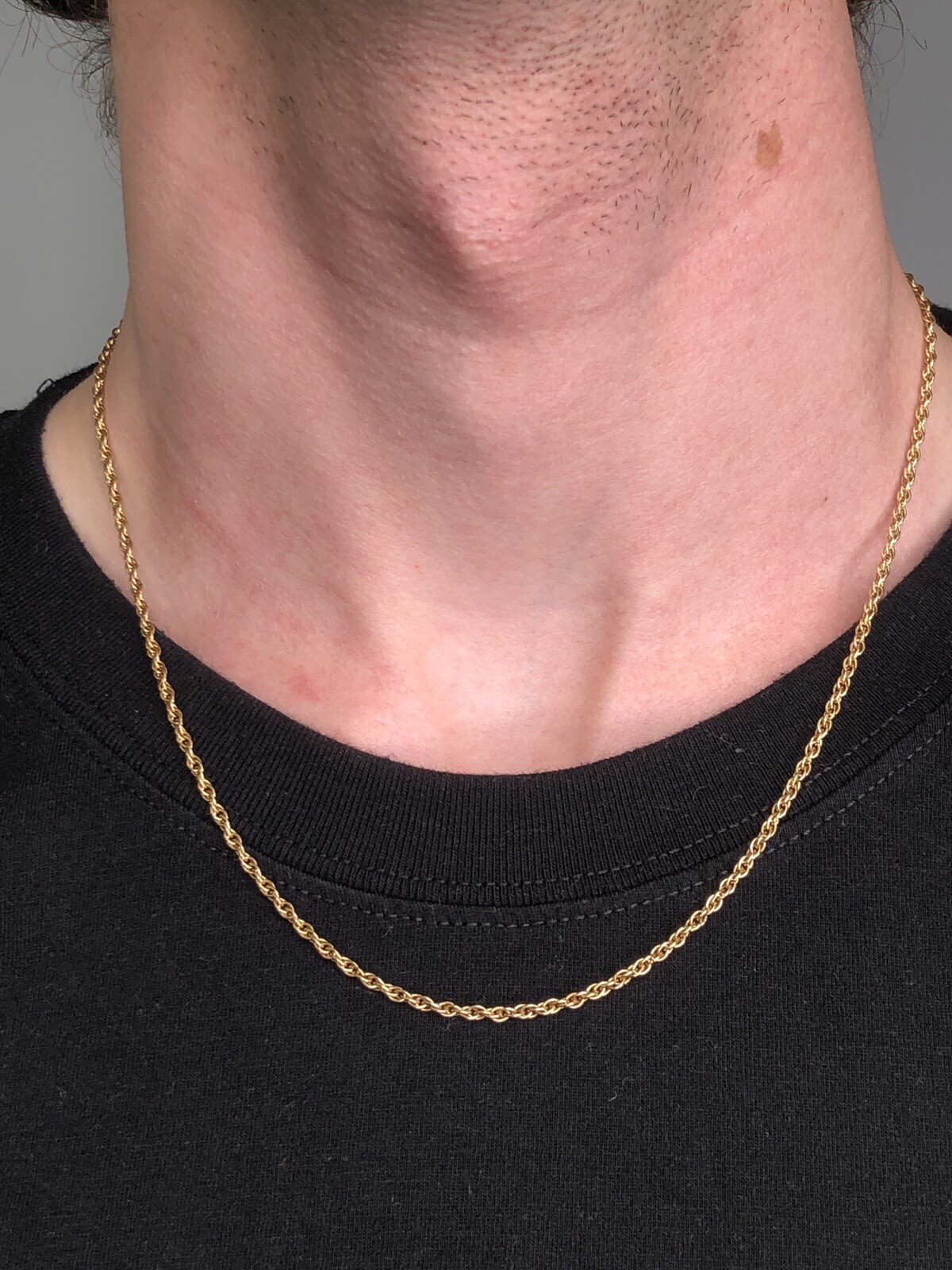 Real Solid Authentic 1/20 14K Yellow Gold Rope Chain Necklace 20 Inch Men Women