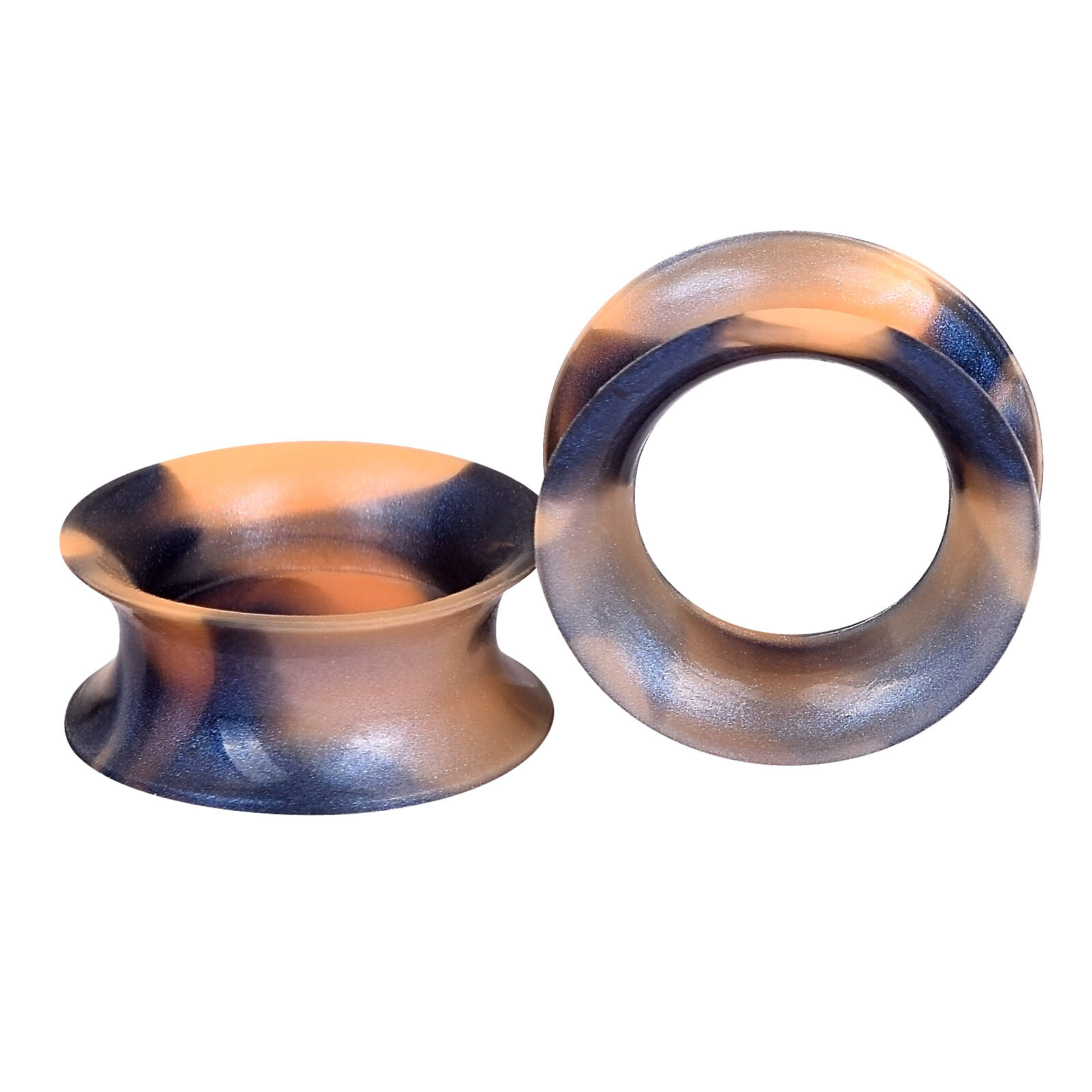 1Pair Colorful Soft Thin Silicone Double Flared Tunnels Ear Gauges Plugs Earskin