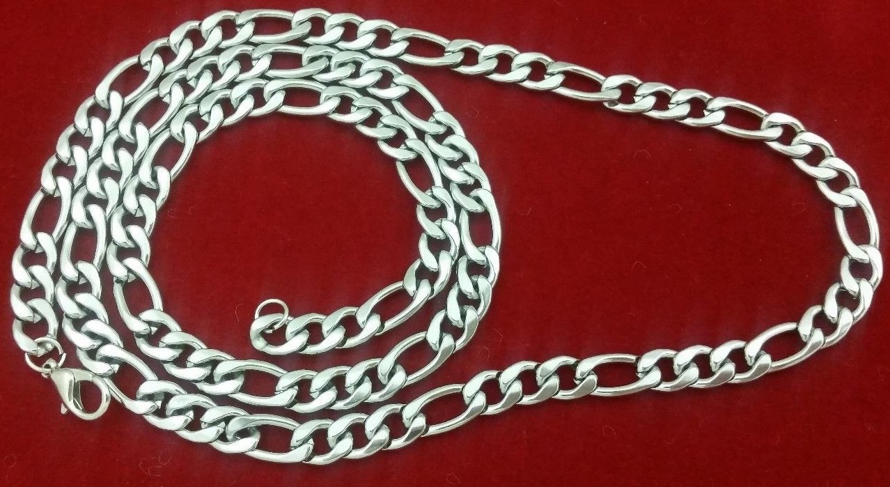 Stainless Steel Silver Figaro Link Rope Chain Choker Necklace Anklet Bracelet