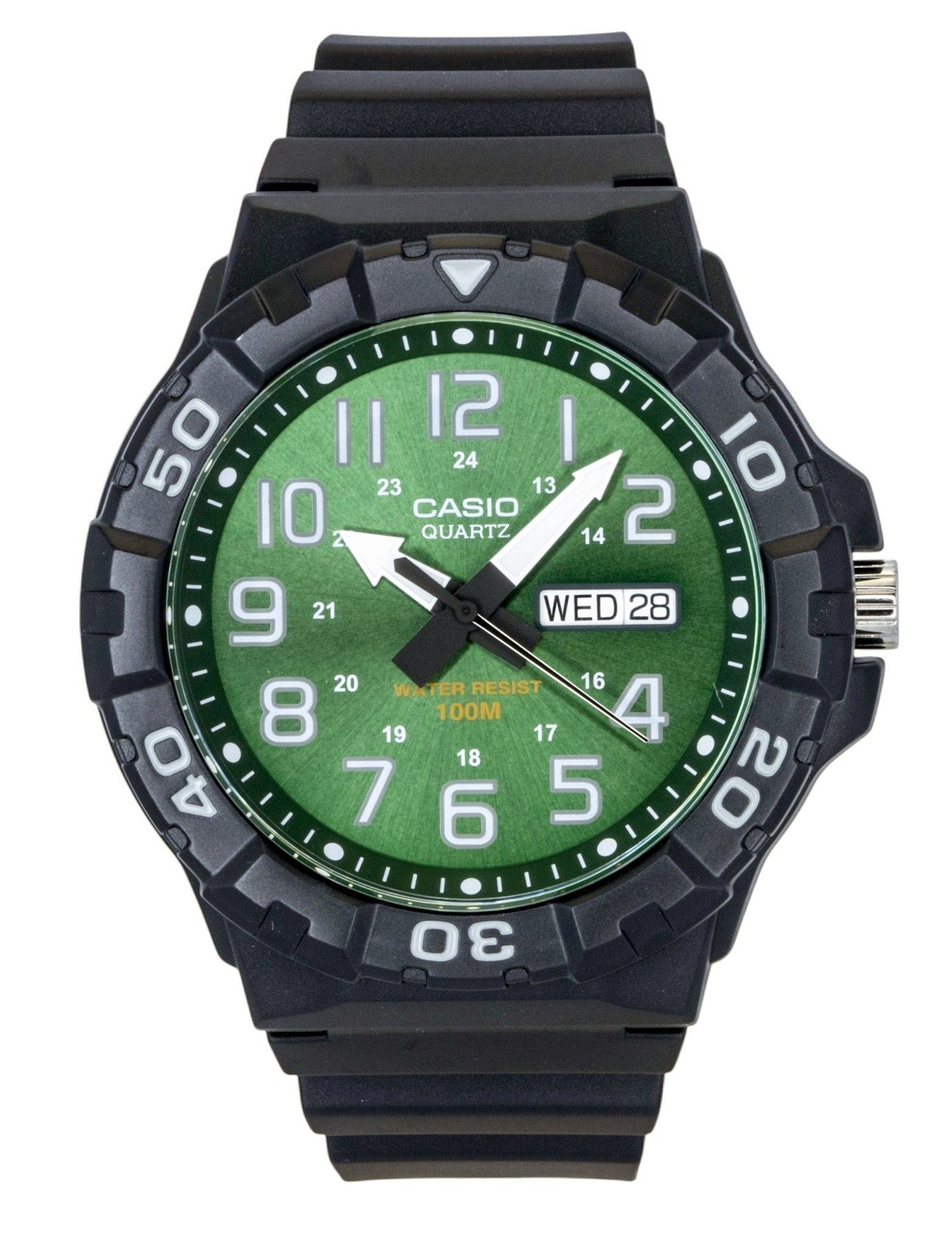 Casio Analog Green Dial Quartz Resin Strap Sports 100M MRW-210H-3BV Men’s Watch