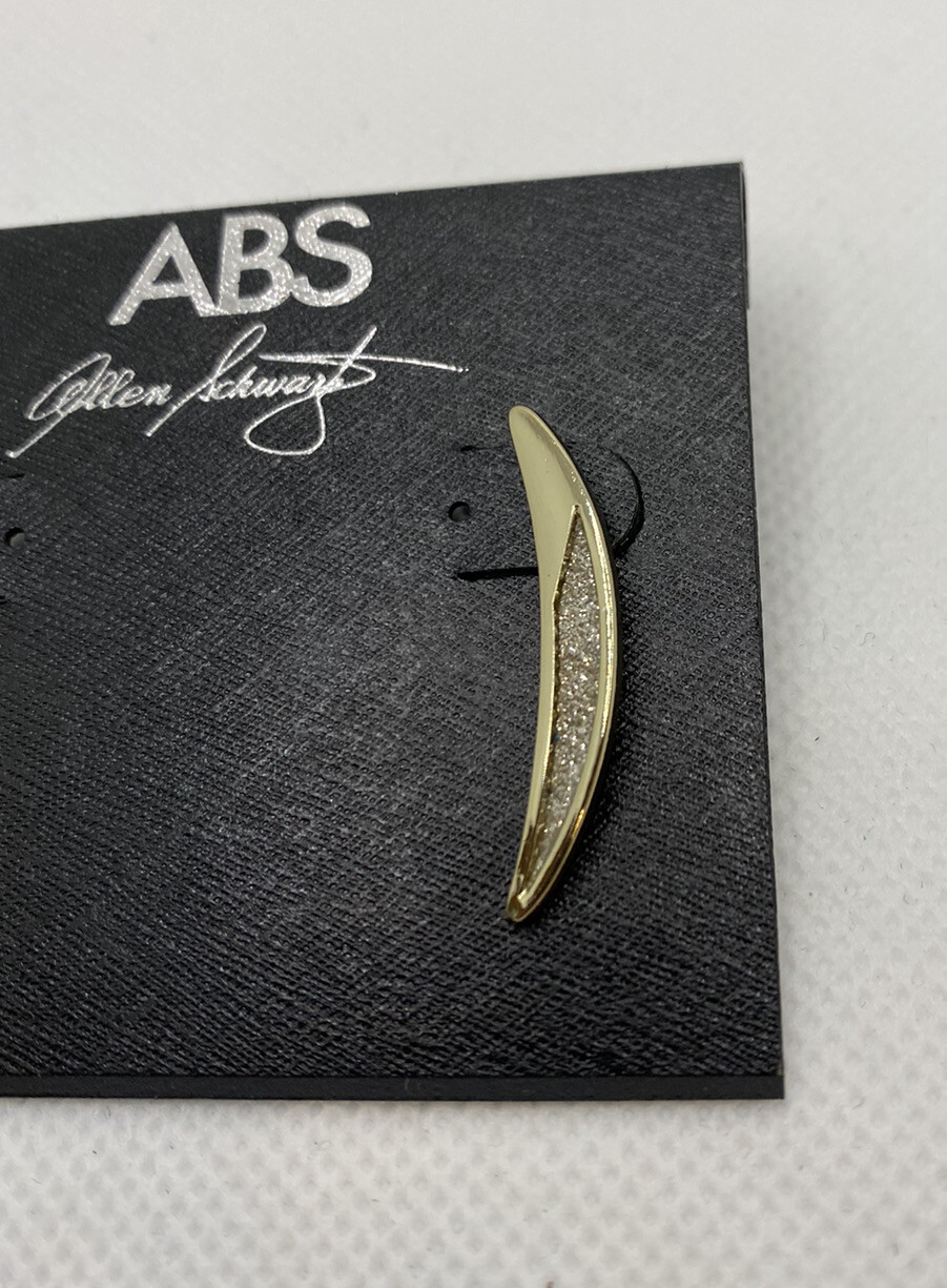 NEW ABS by Allen Schwartz Crescent Moon Crystal Earrings FREE Shipping