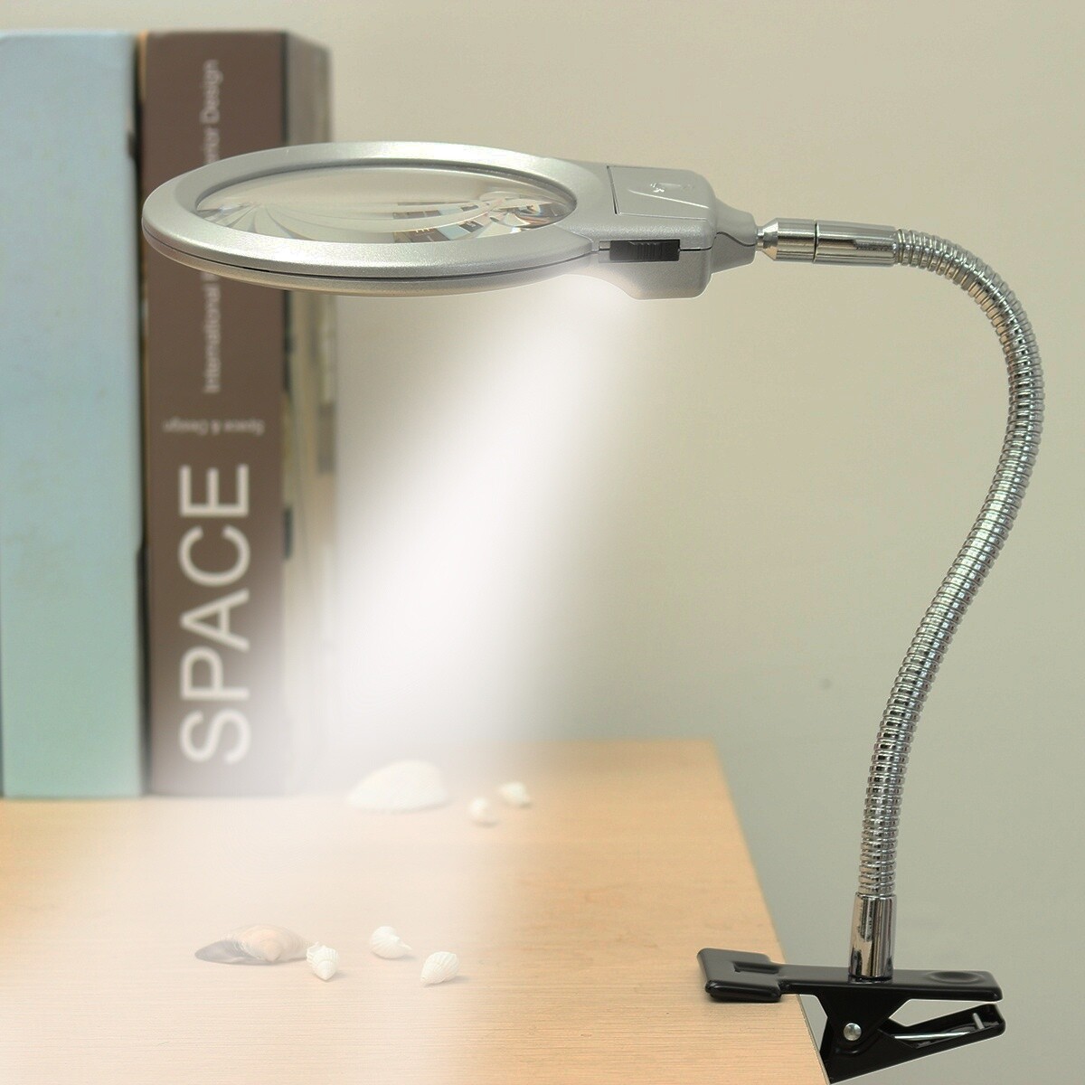 Desk Table Clamp Mount Top Magnifier LED Light Magnifying Diamond Painting Tool