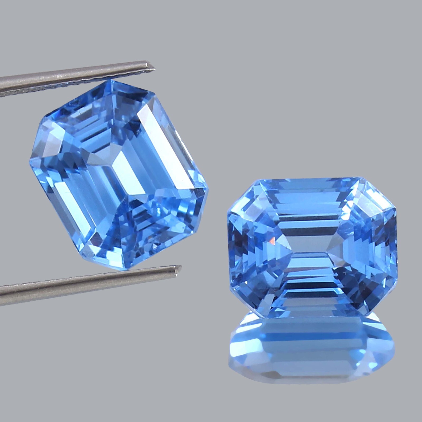 12 x 10 MM Natural Ceylon Blue Spinel Radiant Cut Loose Gemstone Matching Pair