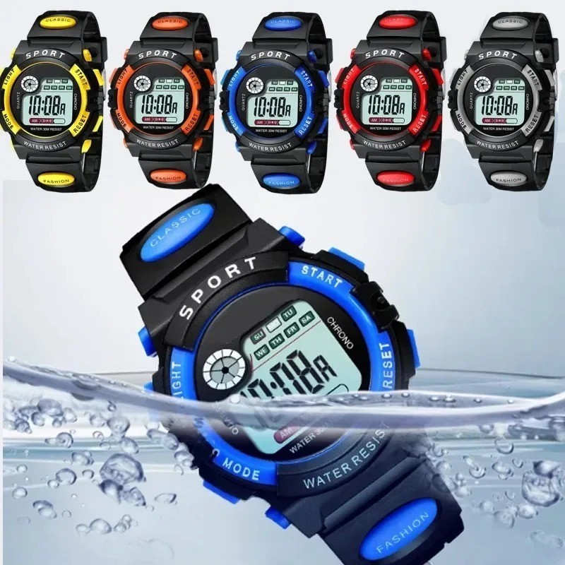 Kids Digital Electronic Watch Waterproof Children Boys Girls Sports LED Watches