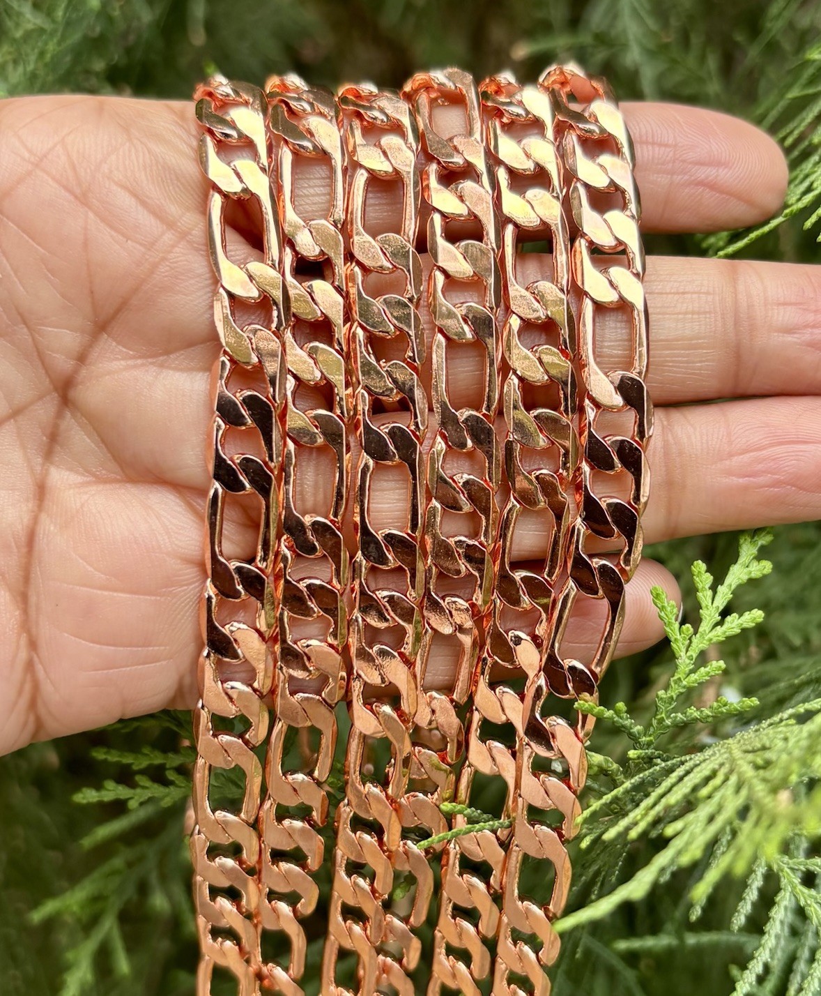20 inch Pure Copper Flat FIGARO Chain Necklace, Healing Copper Jewelry Spiritual