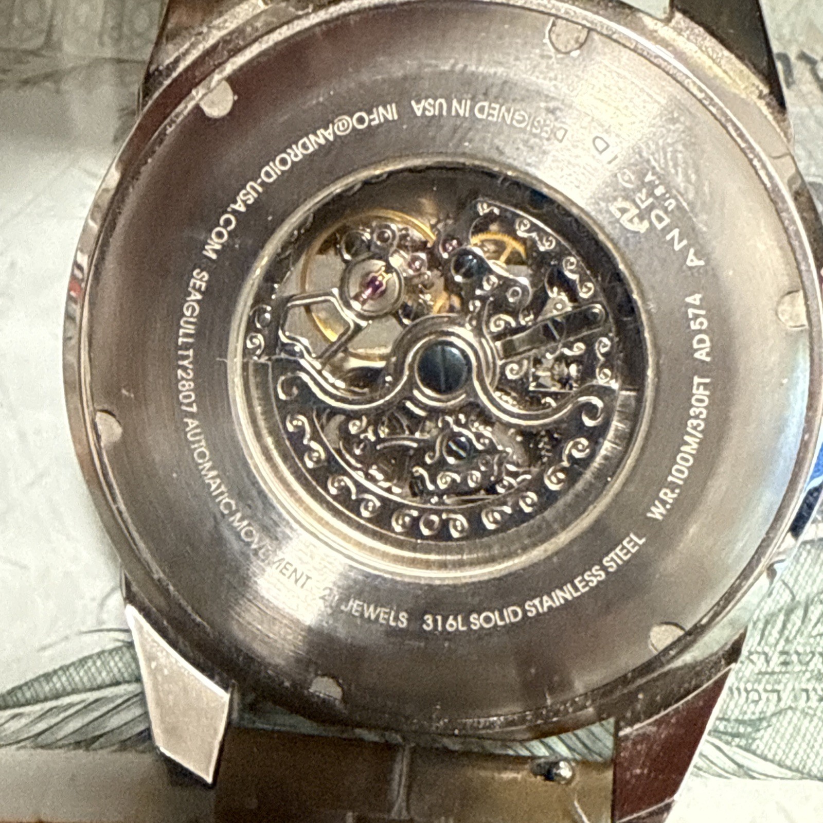 ANDROID HORIZON 2 Automatic Mens Watch Seagull TY2807 AD574 48mm Skeleton