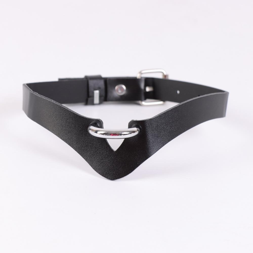 Gothic Faux Leather Choker Necklace, Adjustable, Party Festival Elegant Style