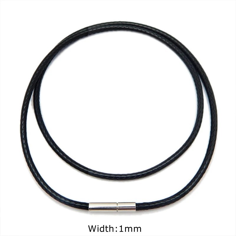 Waterproof Braided Leather Chain Cord Necklace with Stainless Steel Clasp