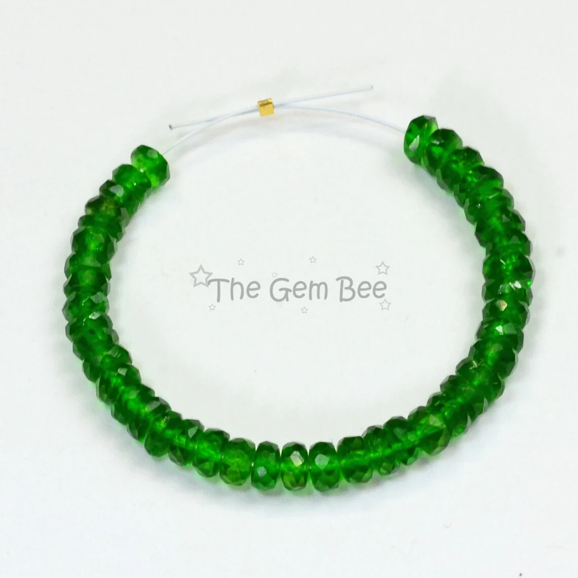 3.5mm Siberian Chrome Diopside Faceted Rondelle Bead 3″ Strand