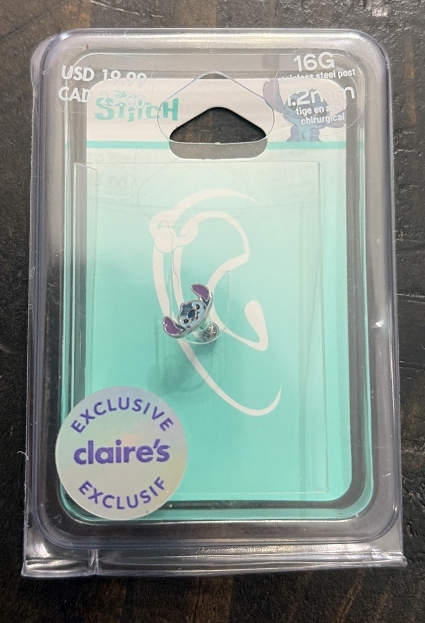 Claire’s Exclusive Stitch Earring Stainless Steel 16G 1.2mm Sealed—Lot A