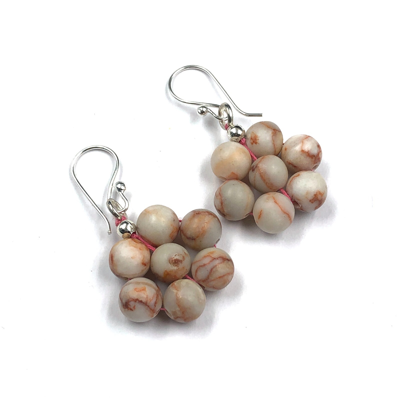Engagement Gift For Her Red Web Jasper gemstone handmade earring