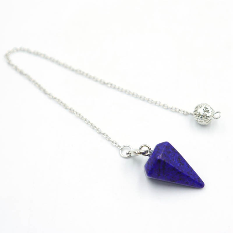 Crystal Natural Gemstone Healing Energy Cone Hexagonal Point Pendulum Pendant